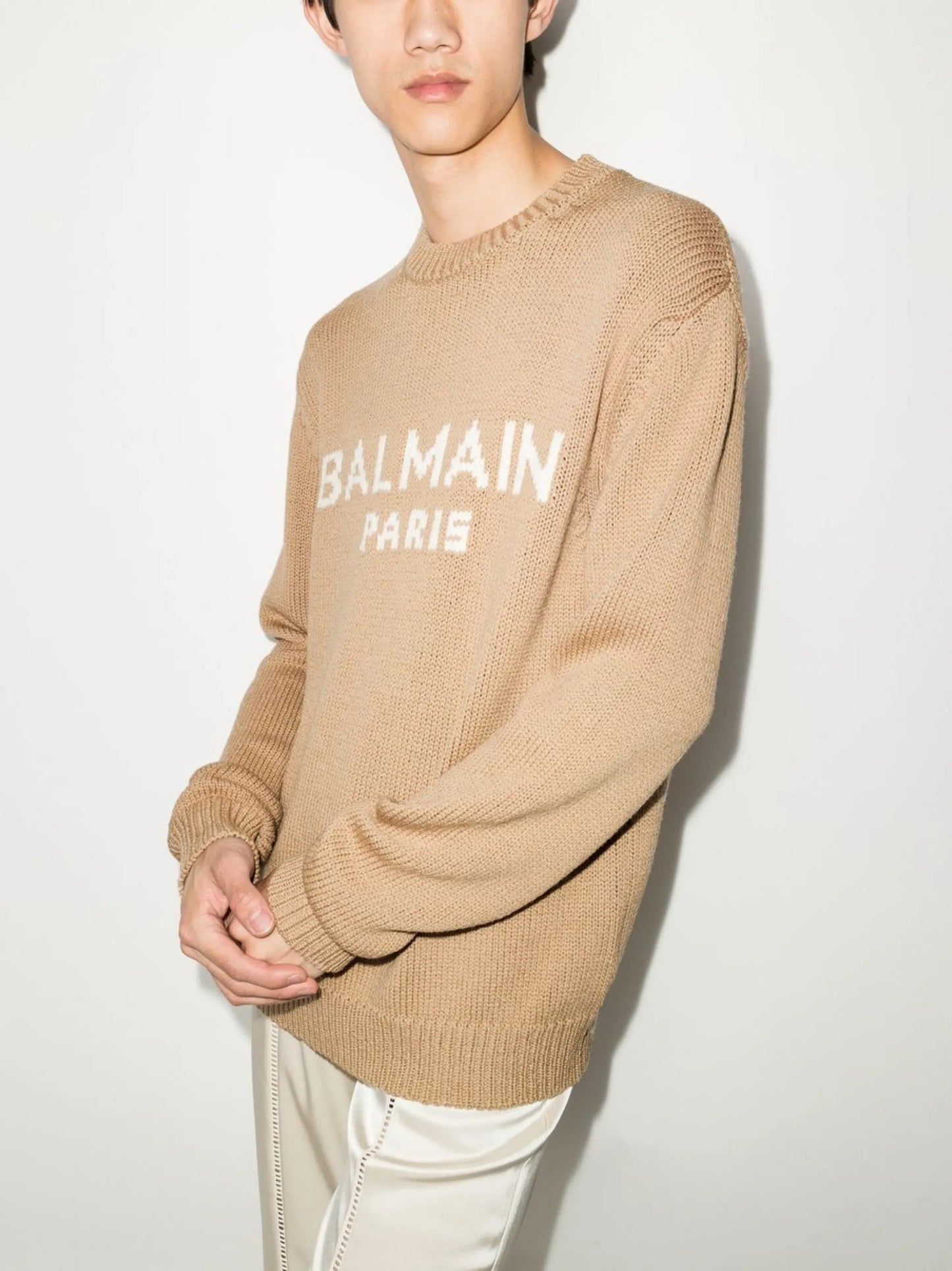 logo-intarsia jumper