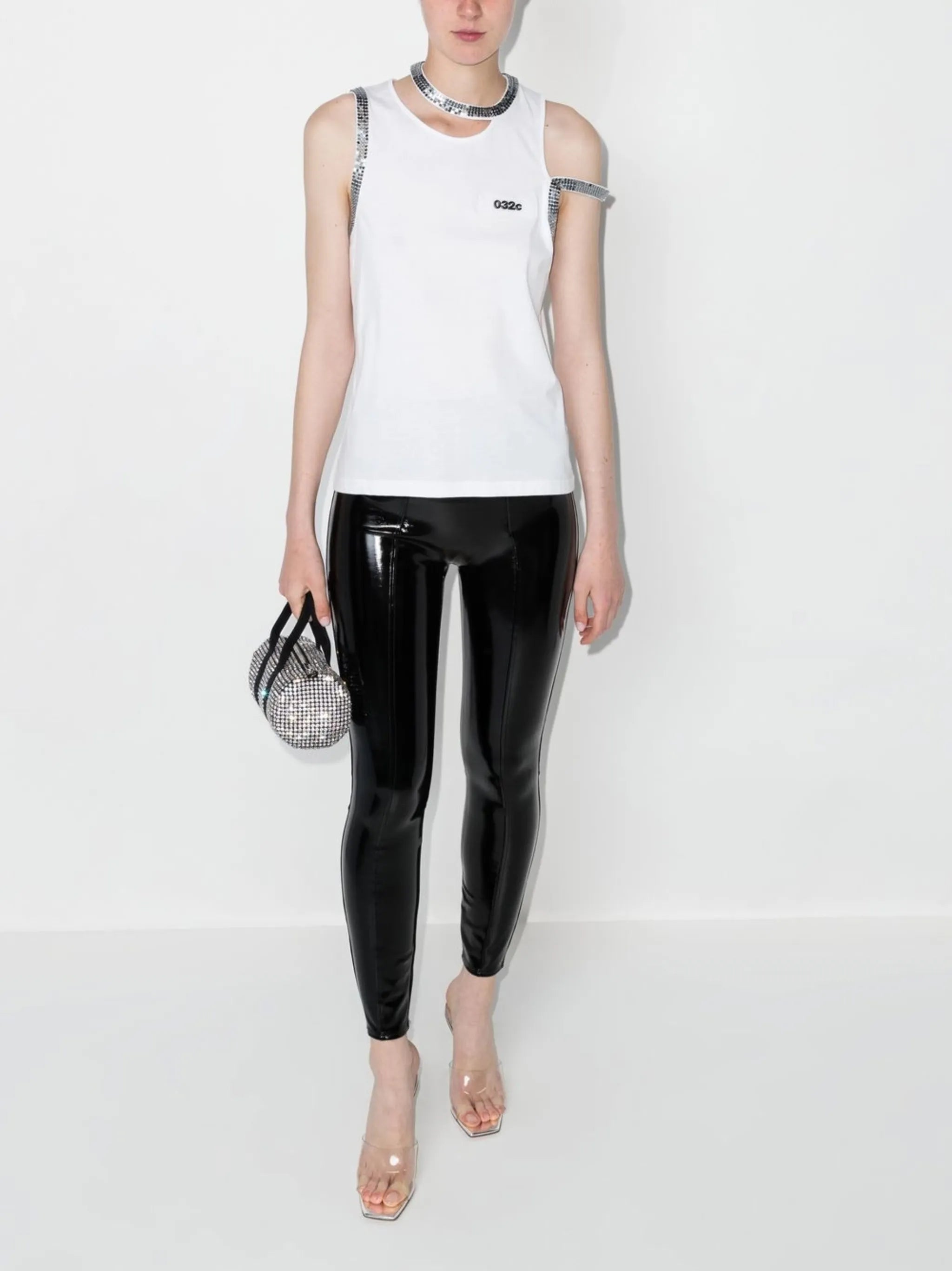 cropped faux leather leggings