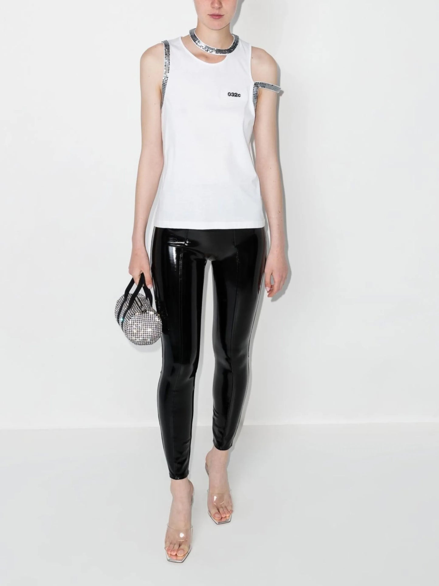 cropped faux leather leggings