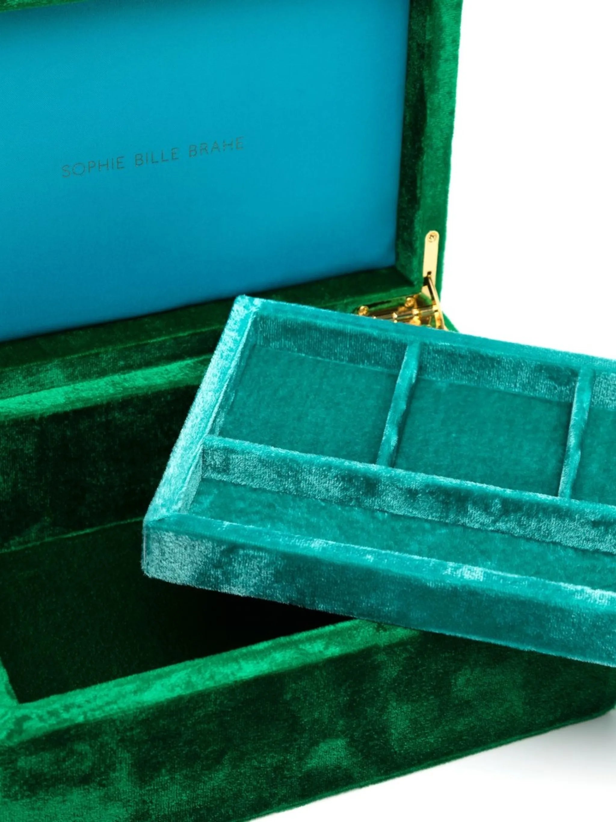 Trésor crushed-velvet jewellery box