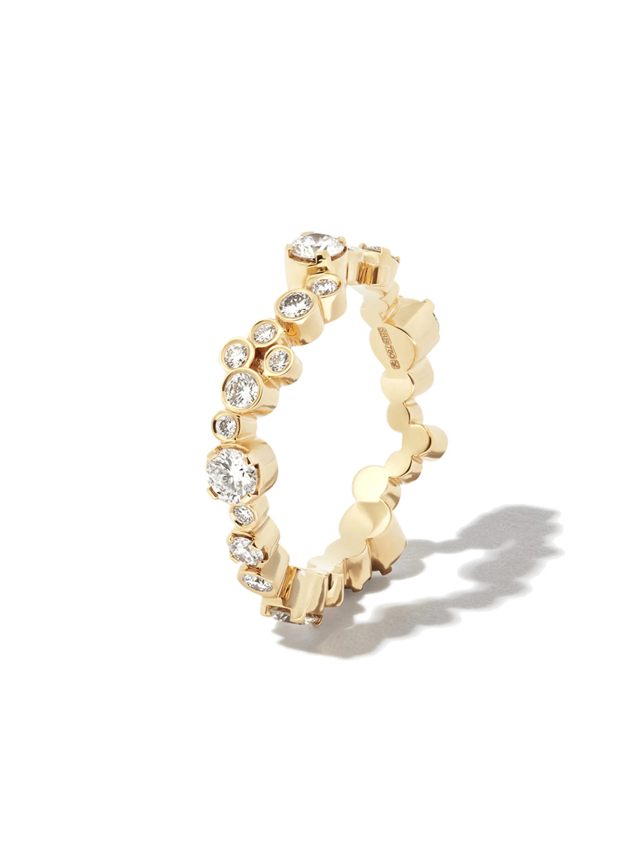18kt yellow gold Ensemble Splash diamond ring