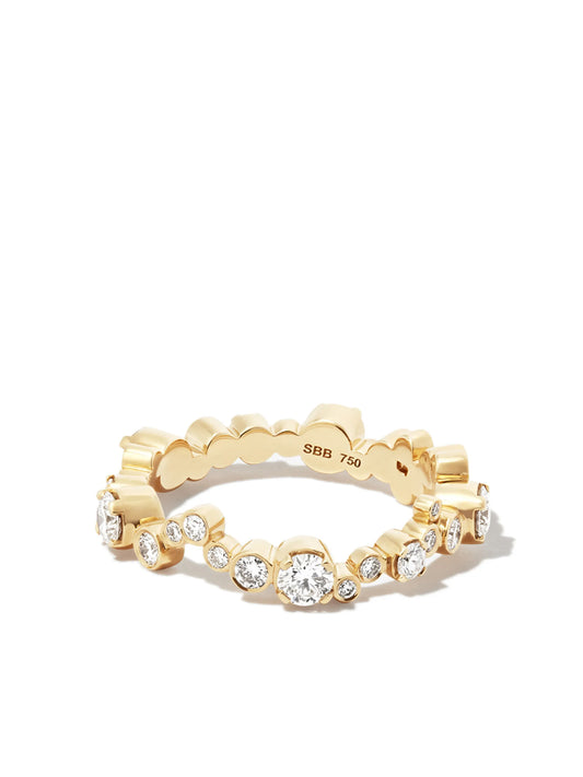 18kt yellow gold Ensemble Splash diamond ring