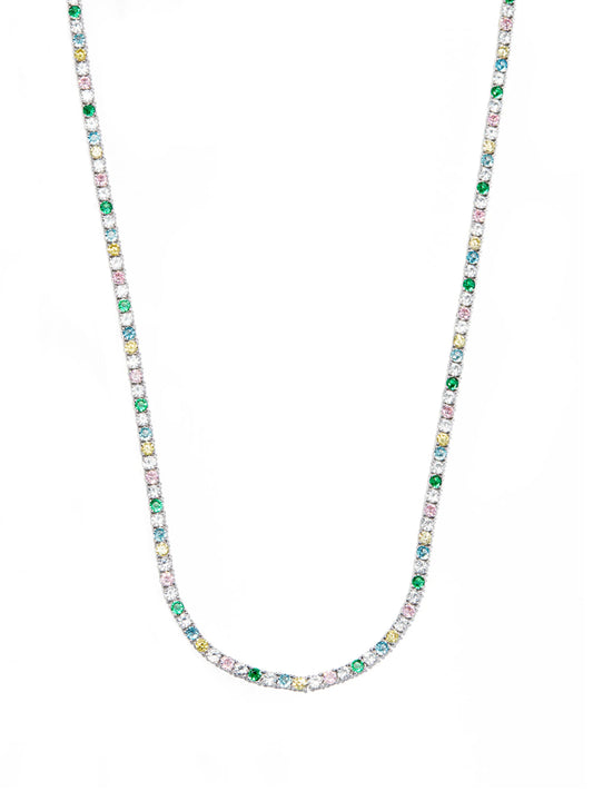 crystal-embellished tennis necklace