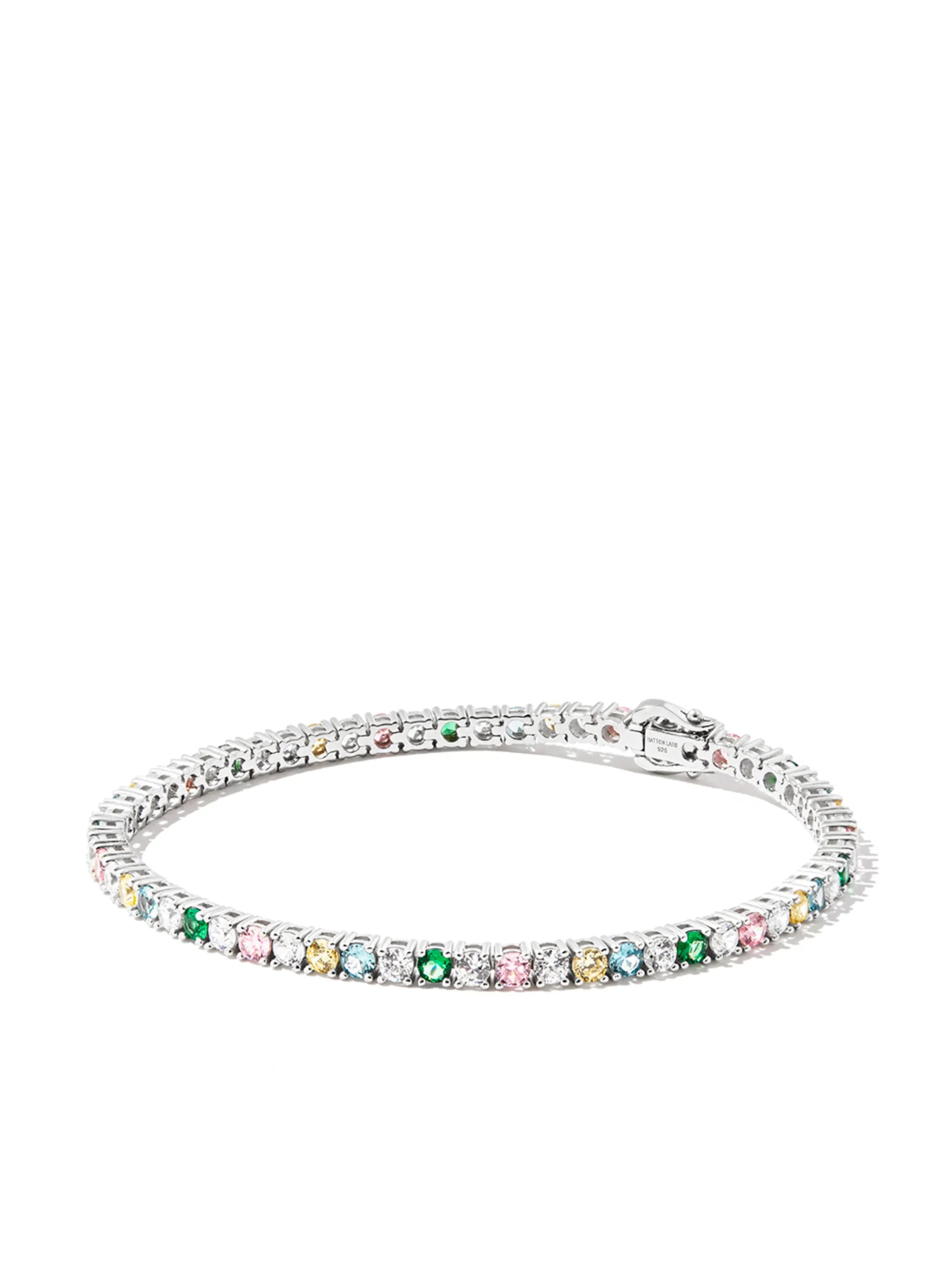 sterling silver crystal-embellished bracelet