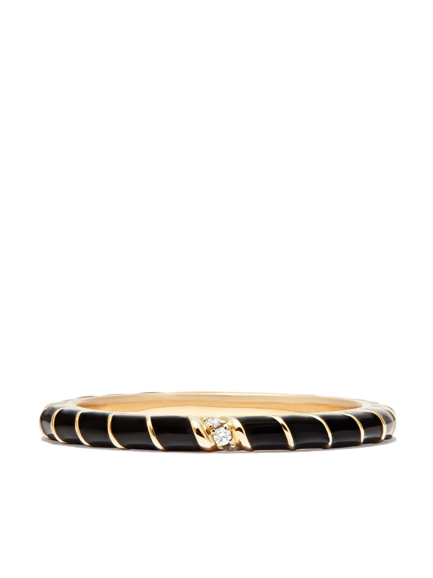9kt yellow gold diamond enamel ring