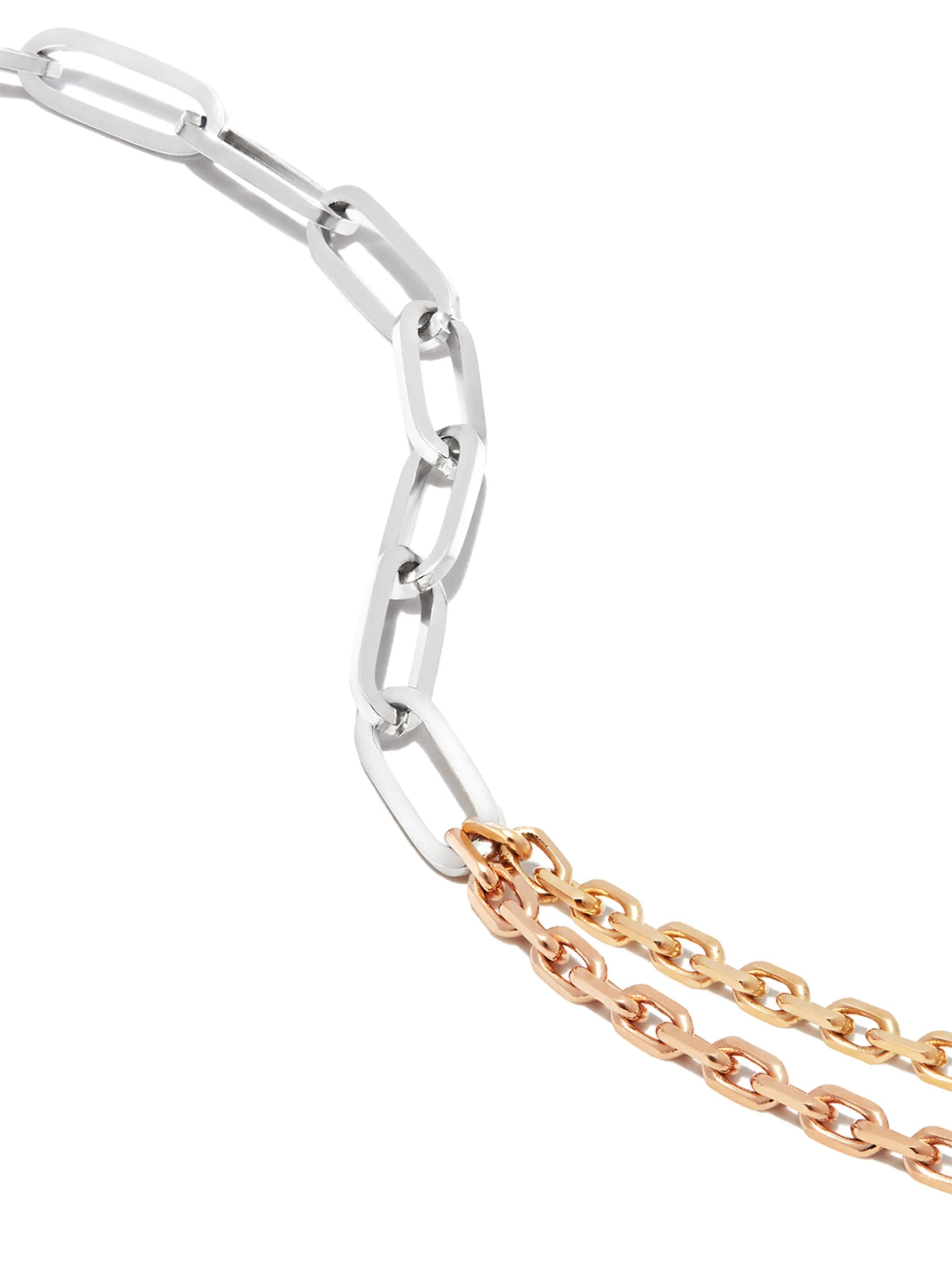 18kt white and yellow gold chain bracelet