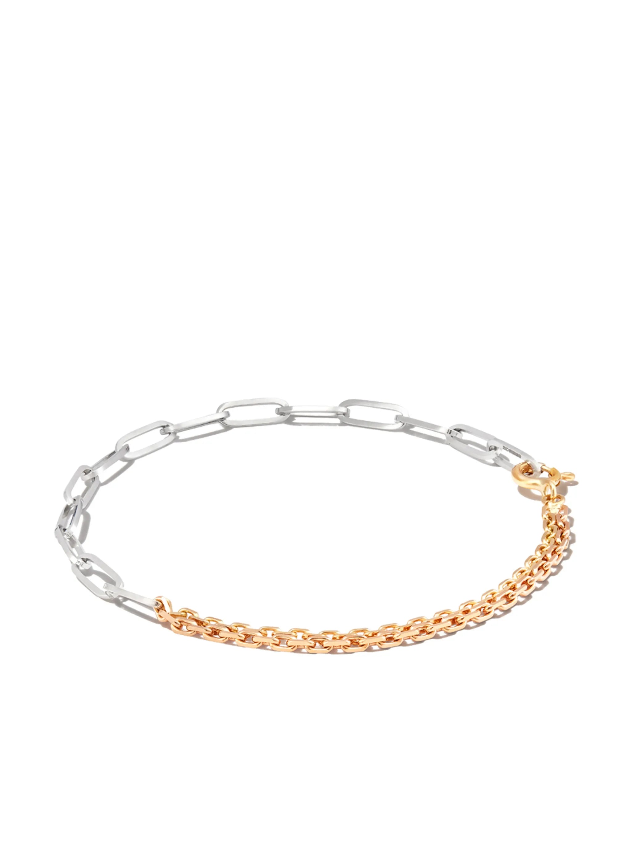 18kt white and yellow gold chain bracelet
