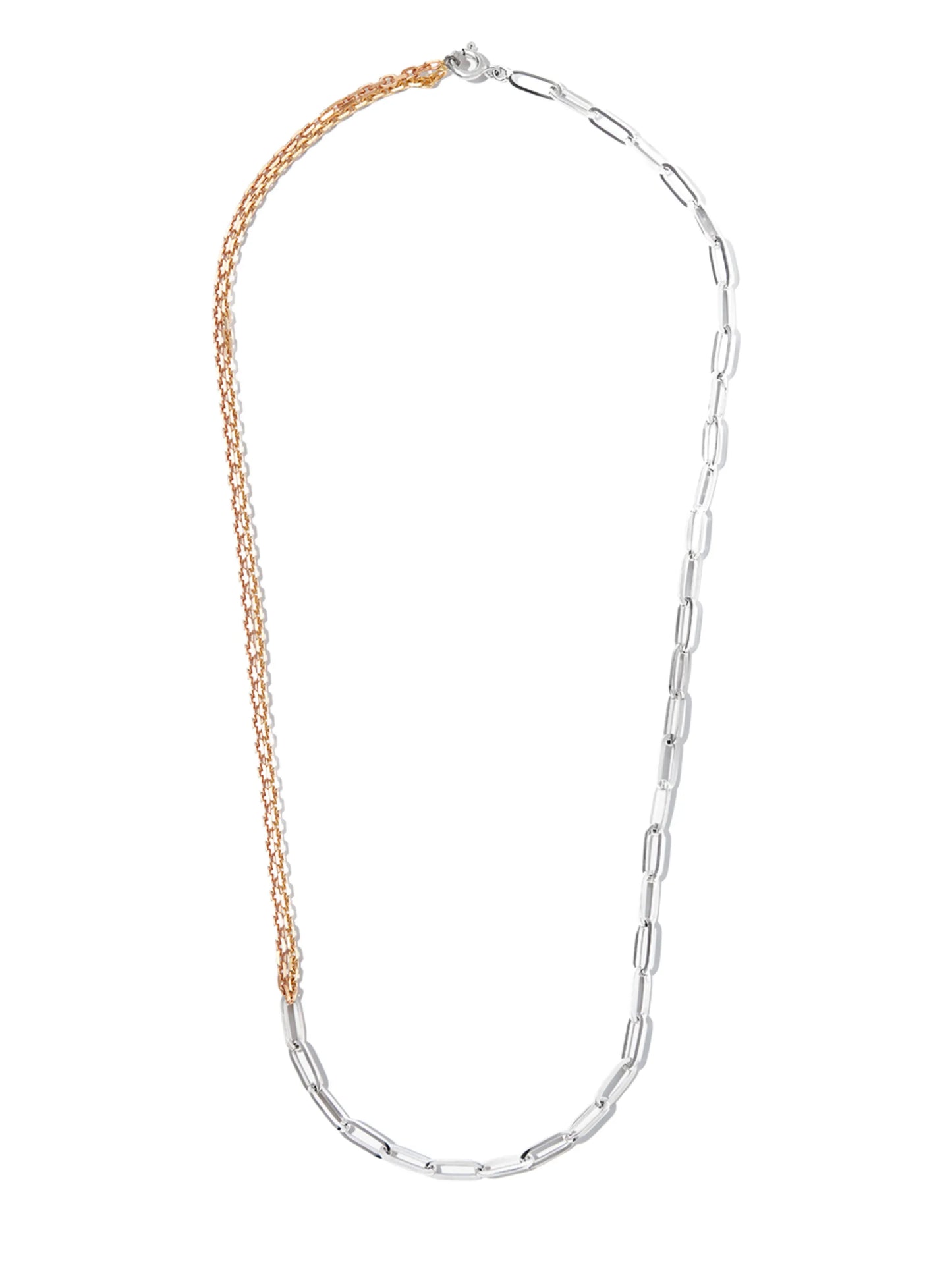 18kt white, rose and yellow gold Collier Solitaire Boucle chain necklace