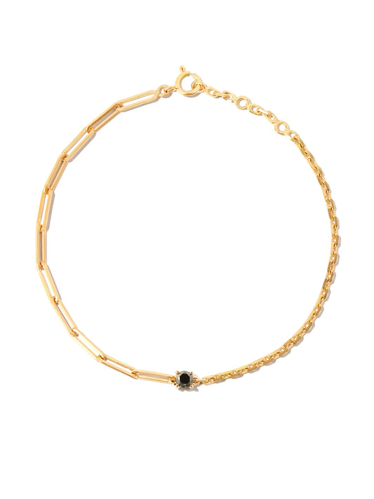 18kt yellow gold mixed chain diamond bracelet