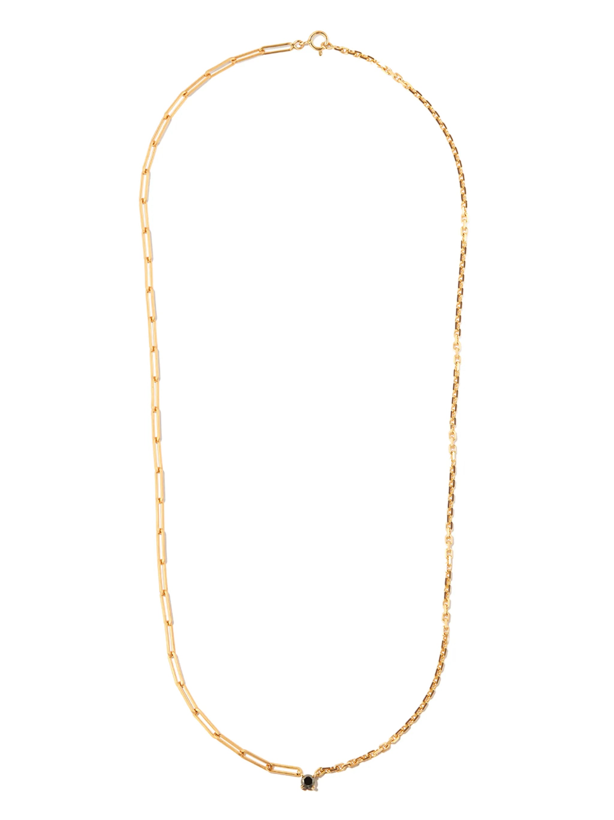 18kt yellow gold mixed chain diamond necklace