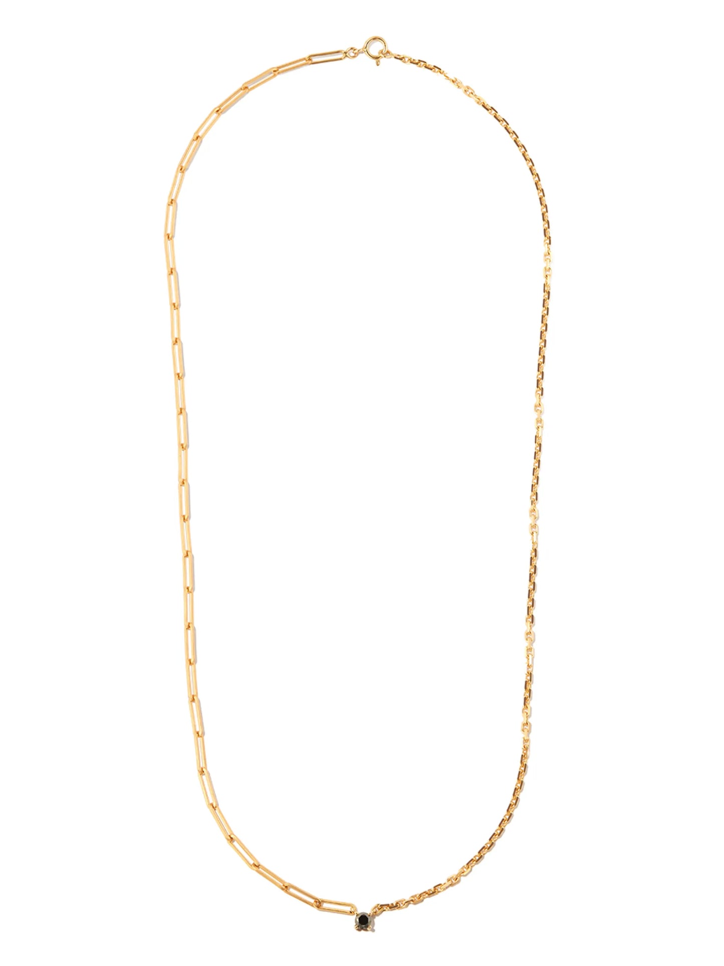 18kt yellow gold mixed chain diamond necklace