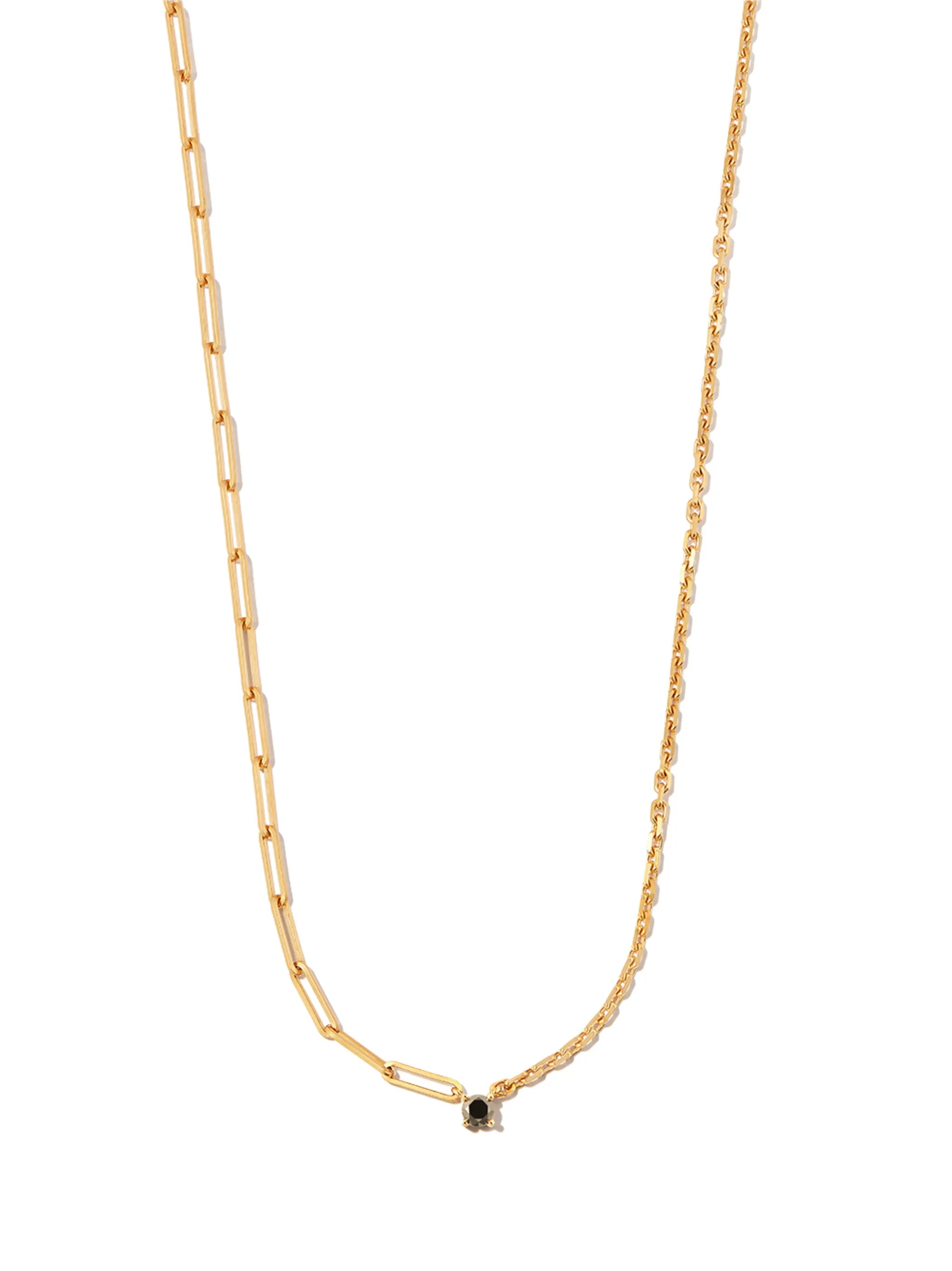 18kt yellow gold mixed chain diamond necklace