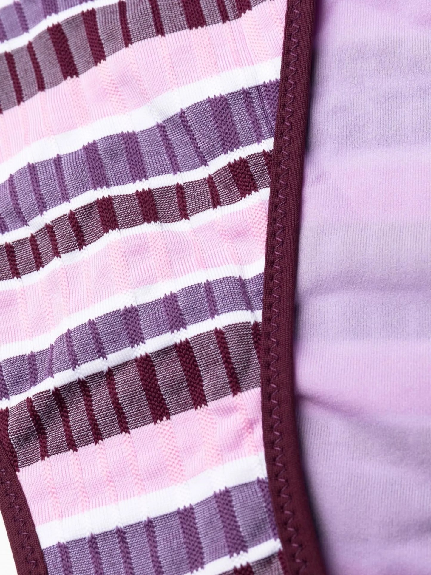 stripe-pattern tie-fastening bikini