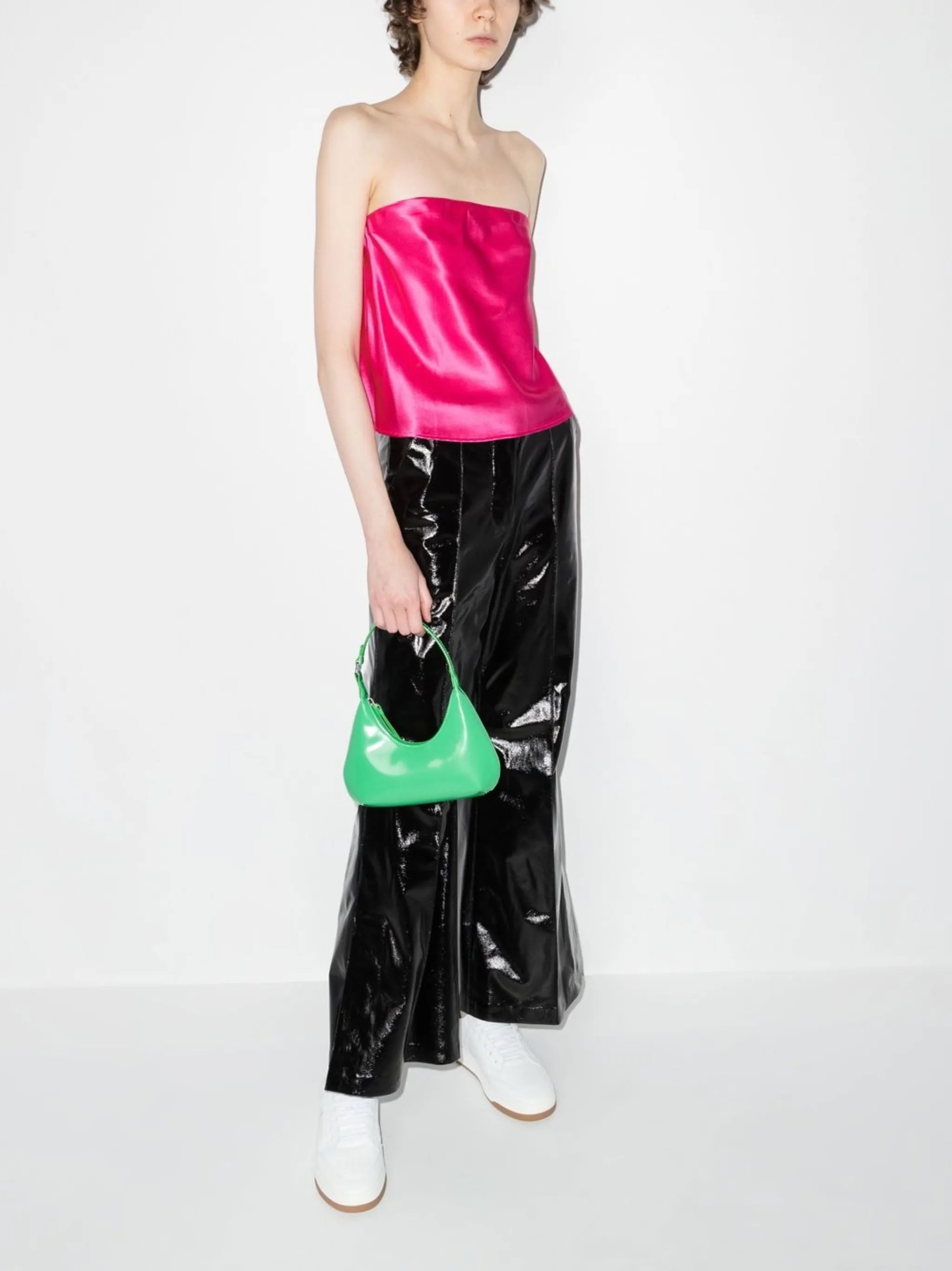strapless silk top