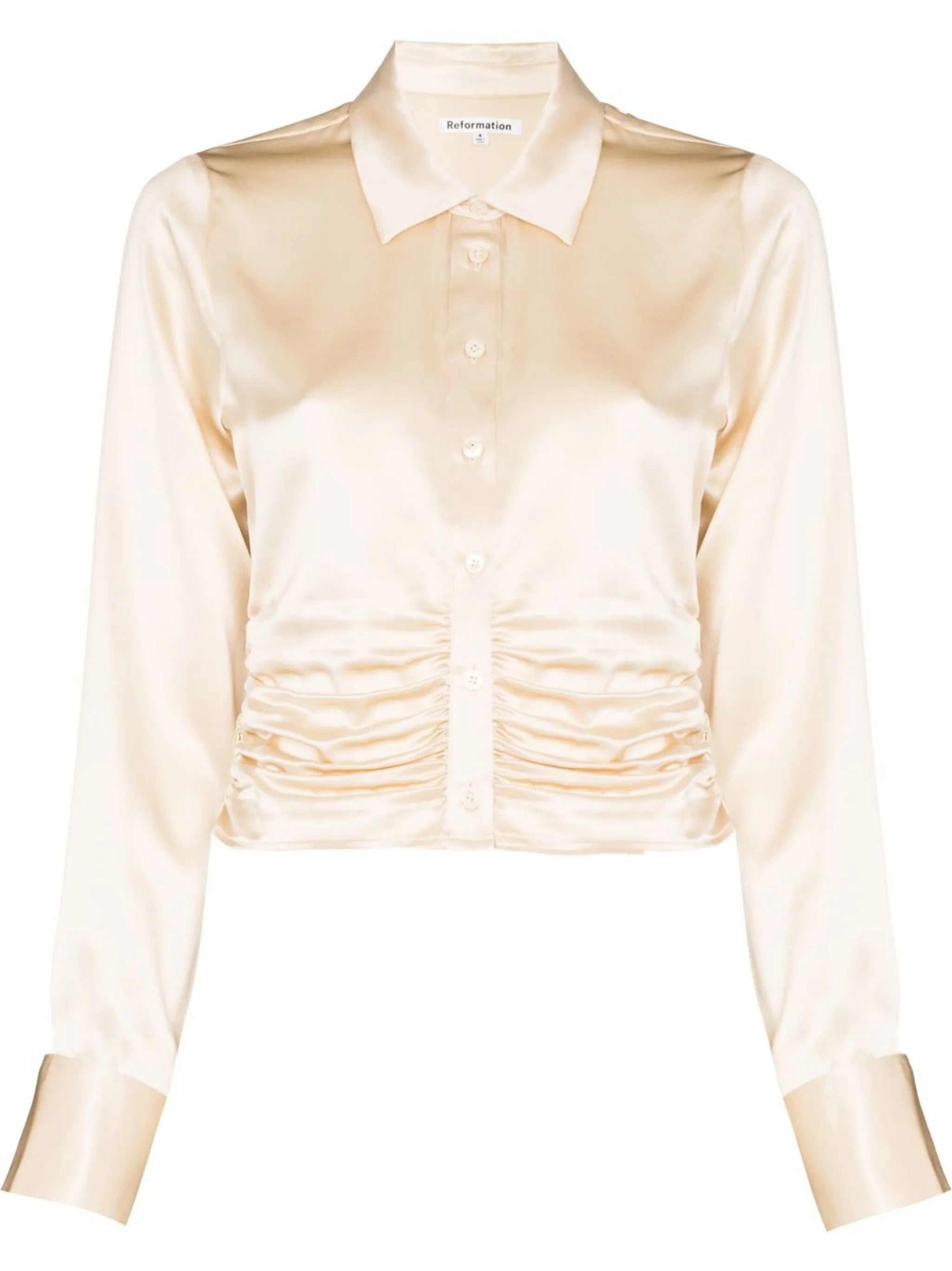 Kendall ruched silk shirt