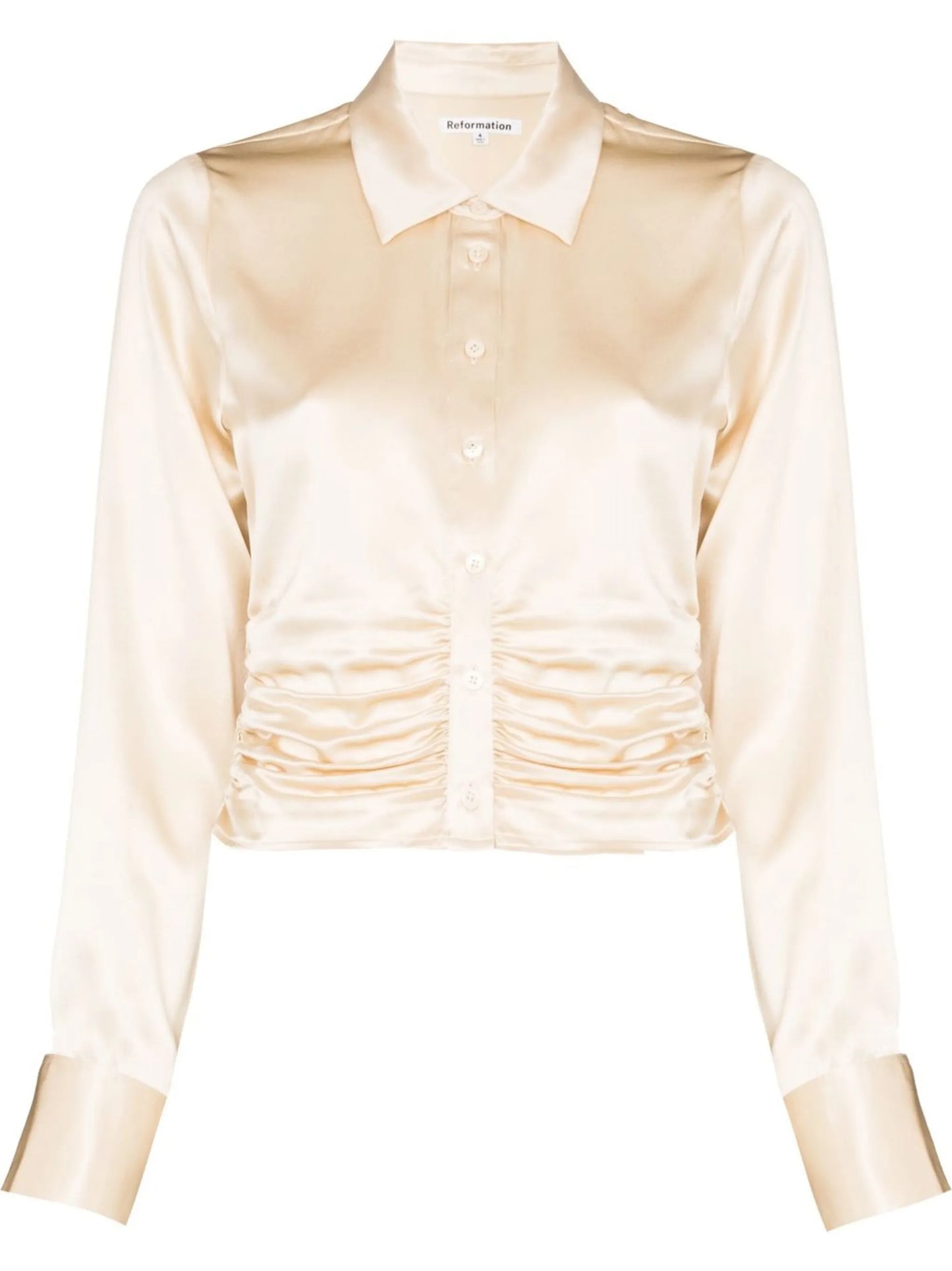 Kendall ruched silk shirt