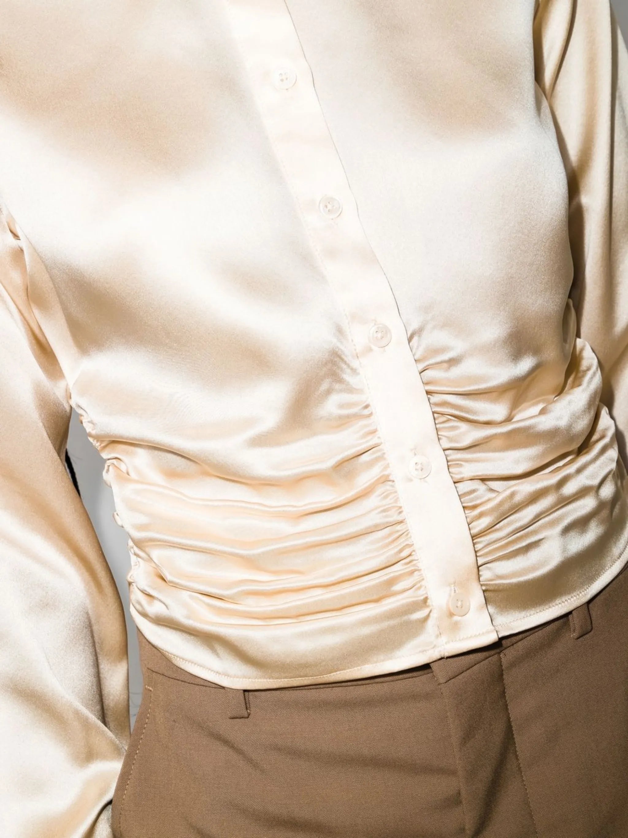 Kendall ruched silk shirt