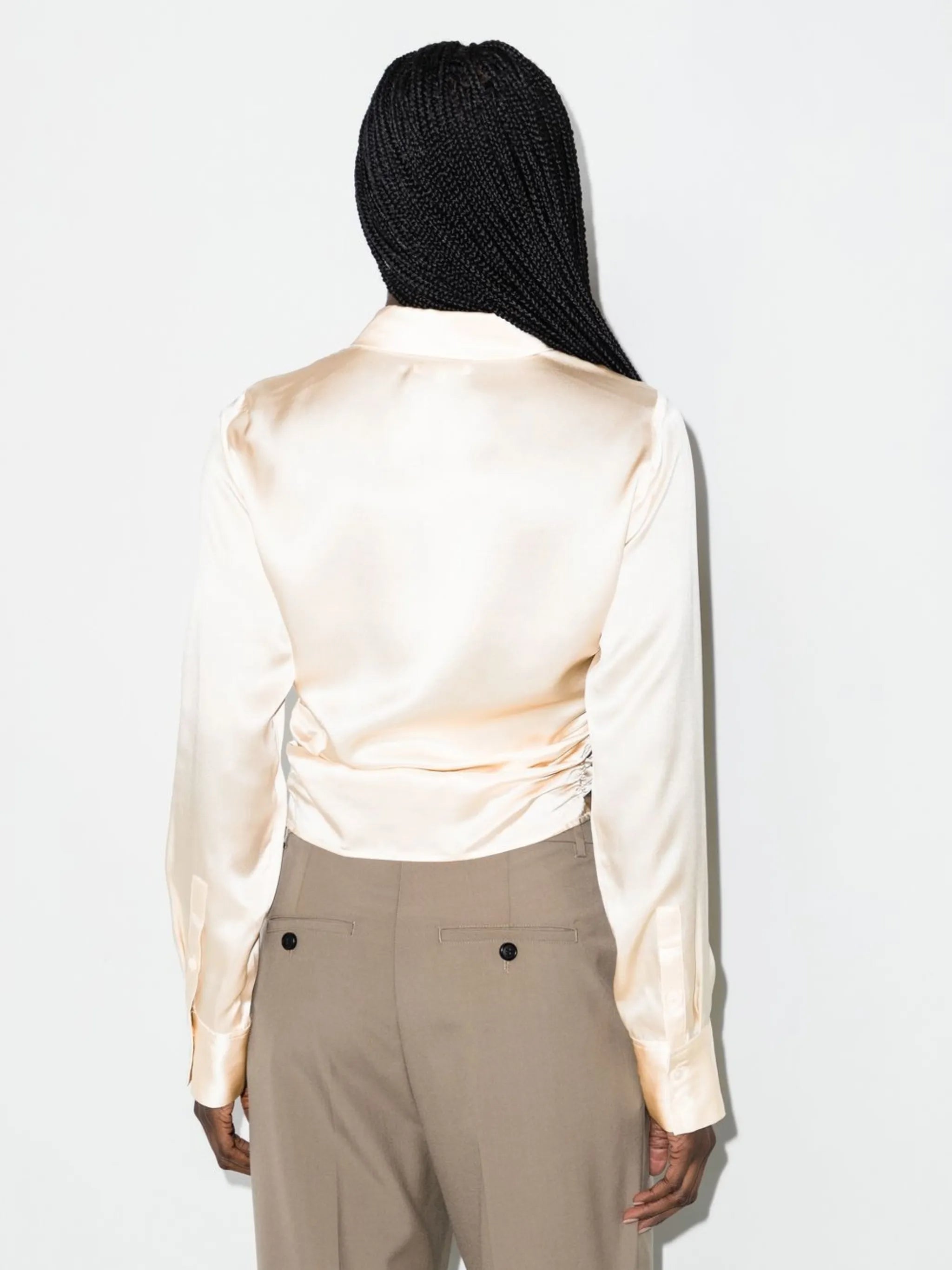 Kendall ruched silk shirt