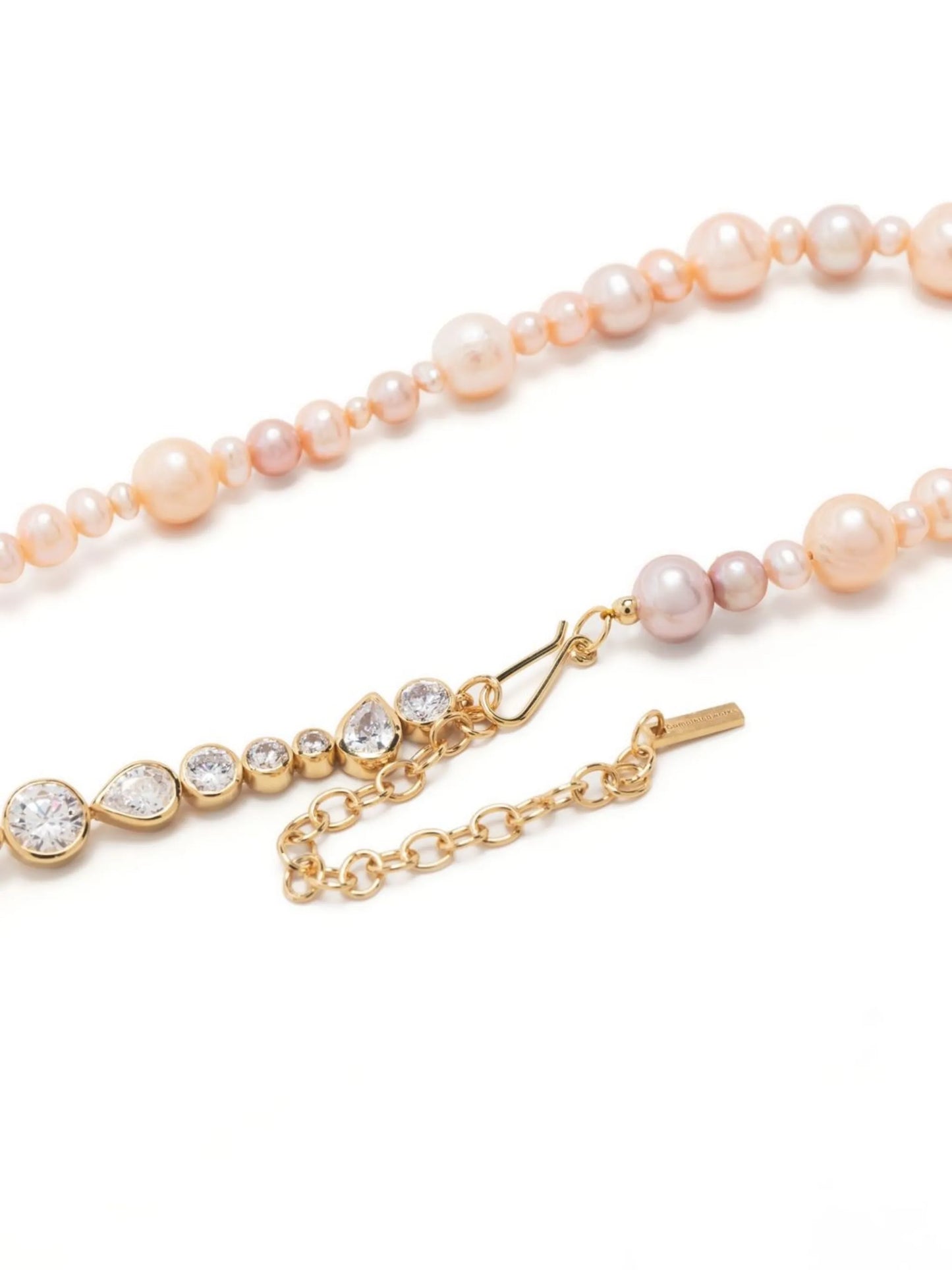 pearl and zirconia chain necklace