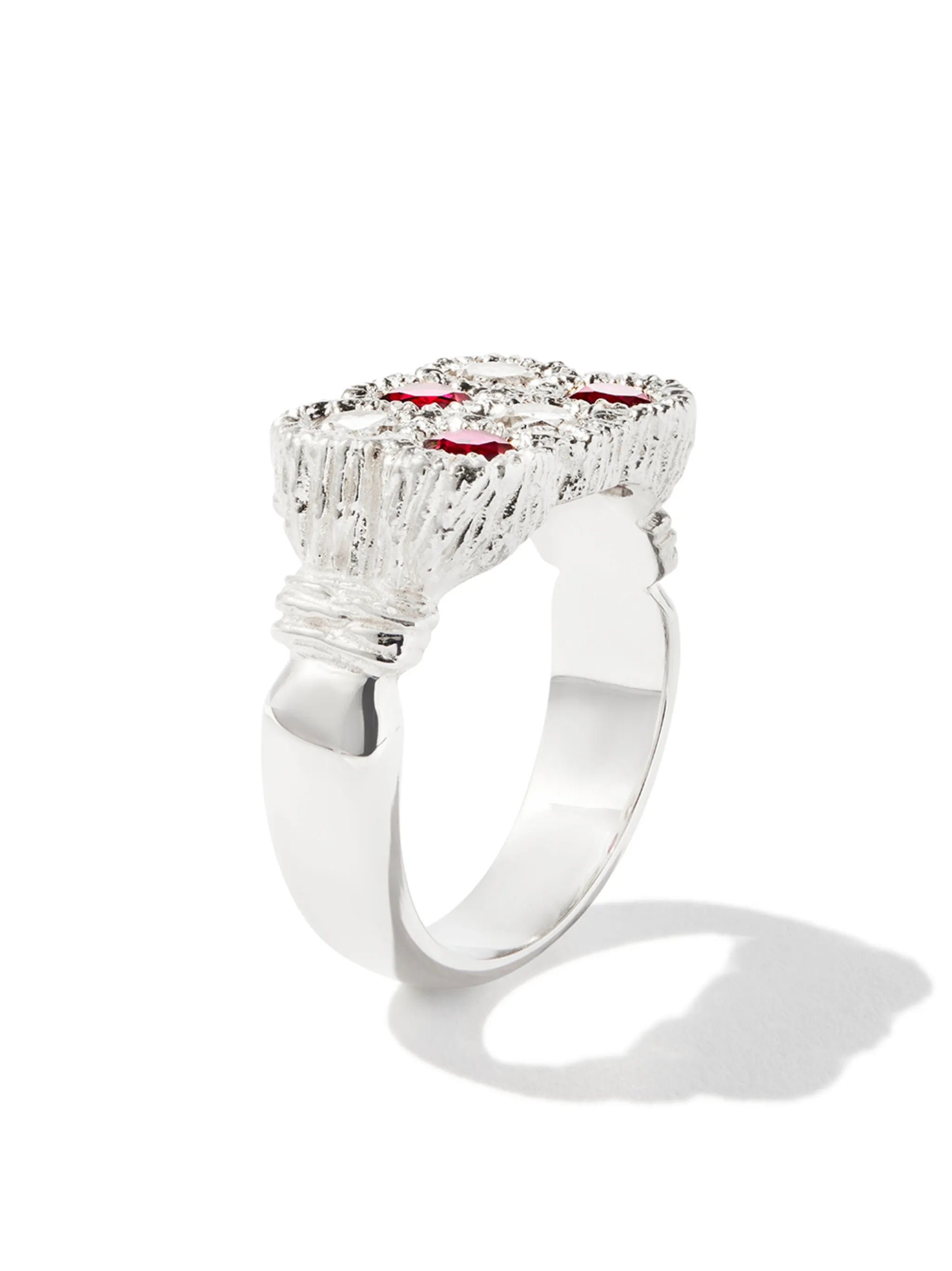 sterling silver Flowers Grow Together sapphire signet ring