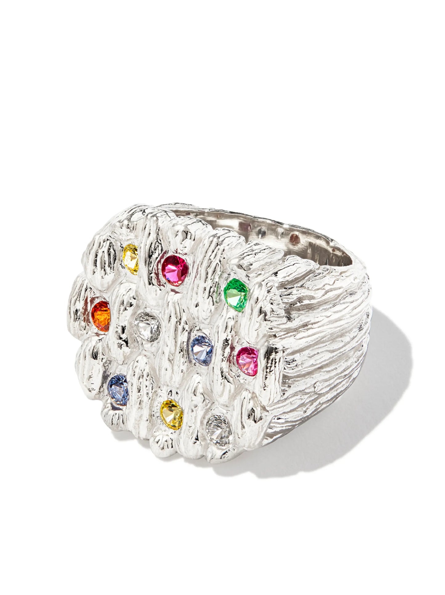 Woven roots sapphire ring