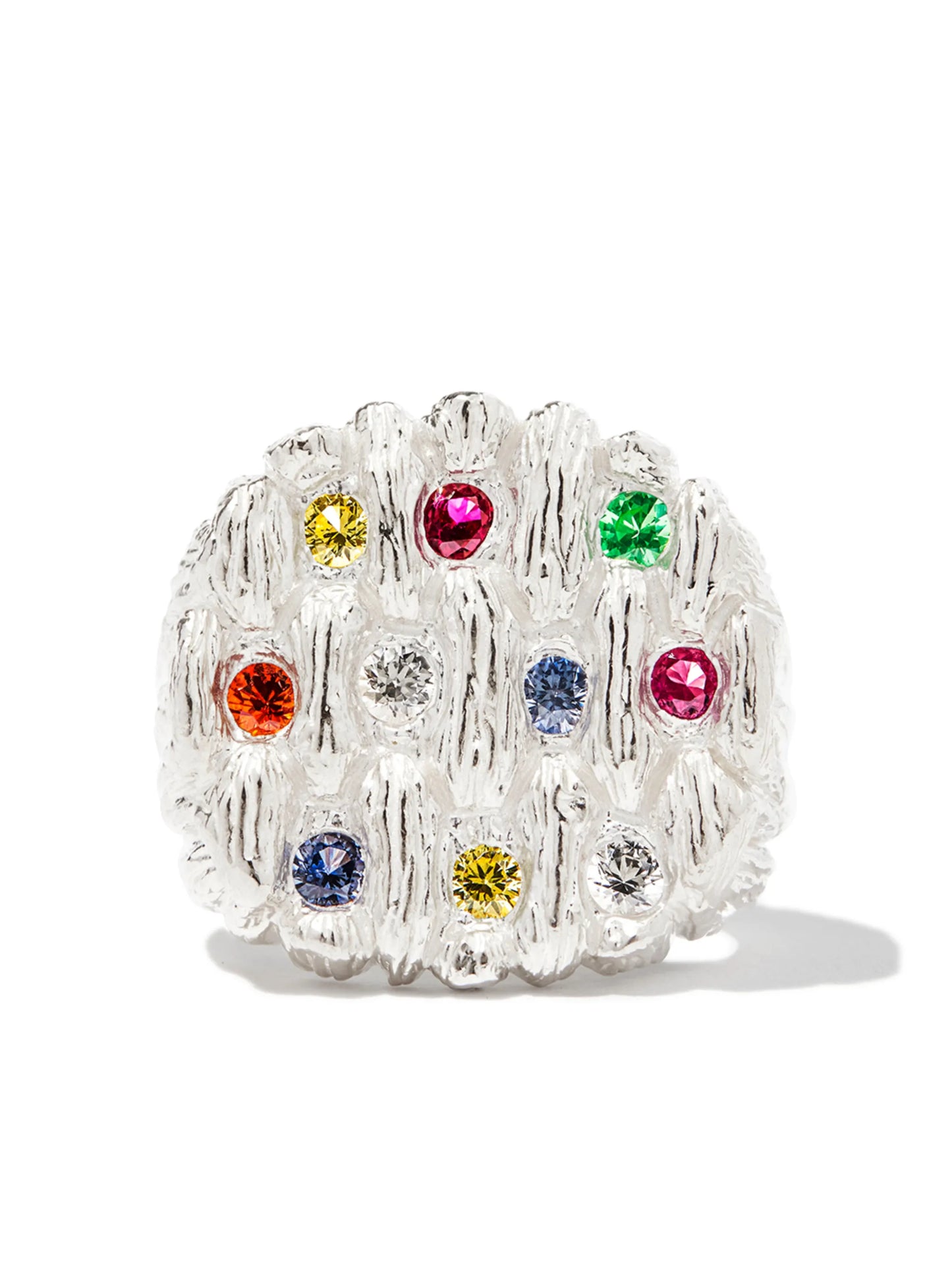Woven roots sapphire ring