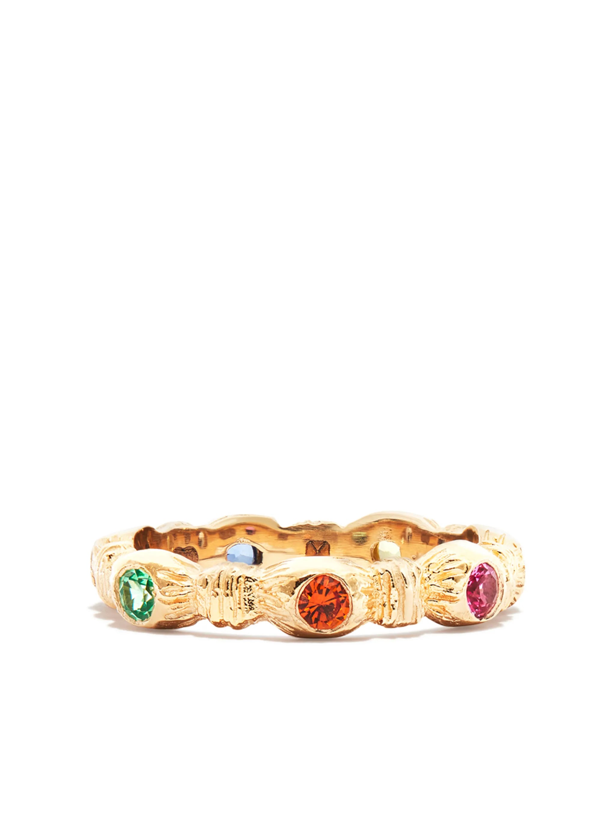 9kt yellow gold Nature Round Root sapphire ring