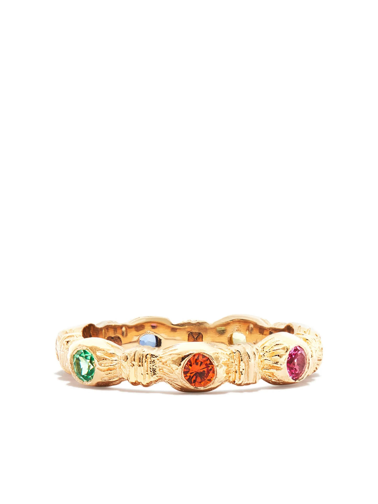 9kt yellow gold Nature Round Root sapphire ring