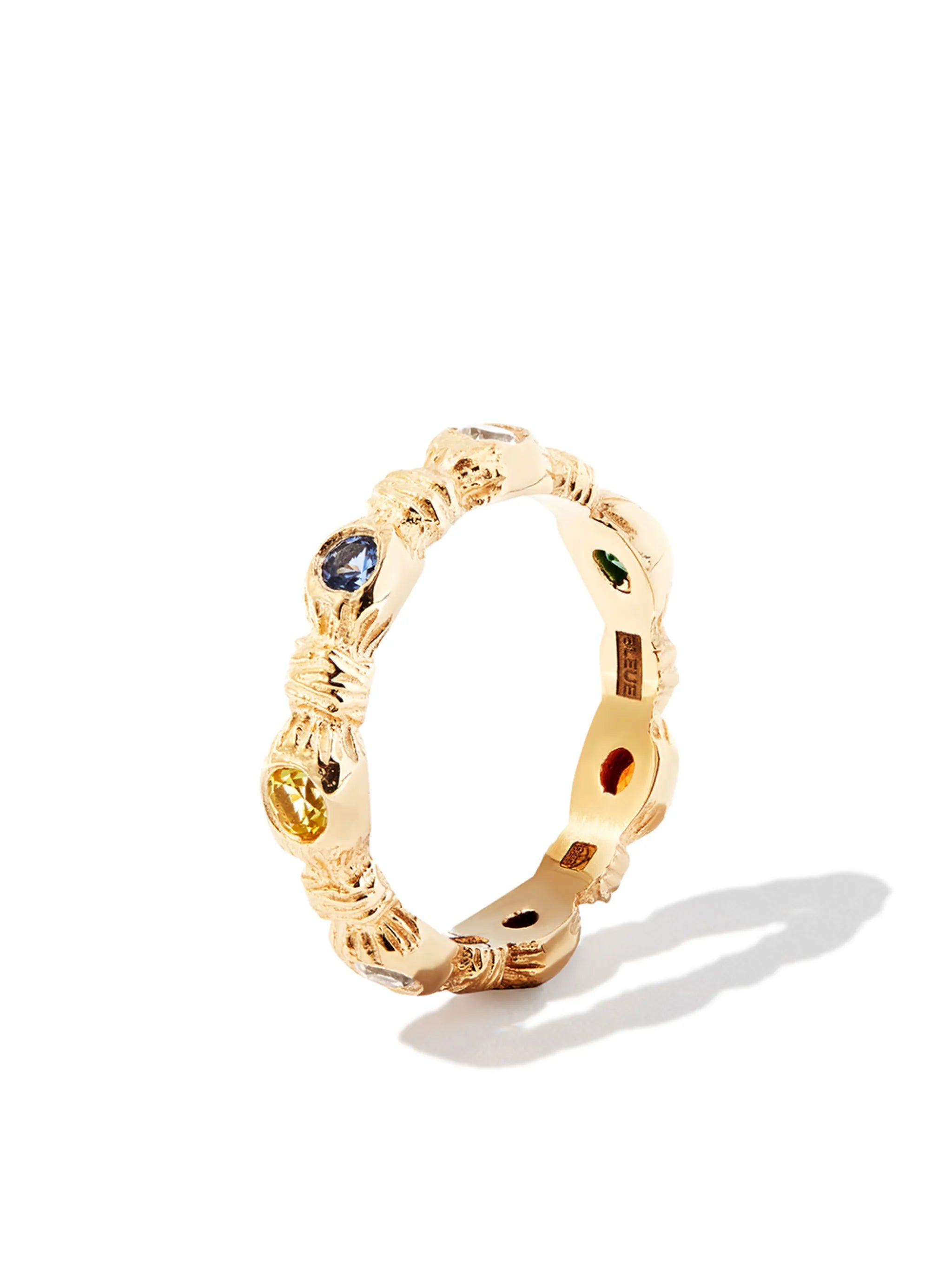 9kt yellow gold Nature Round Root sapphire ring