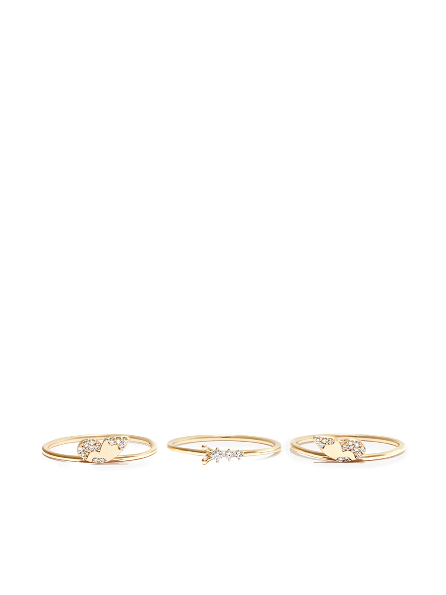 14kt yellow gold Enchanted Butterfly diamond 3 band ring