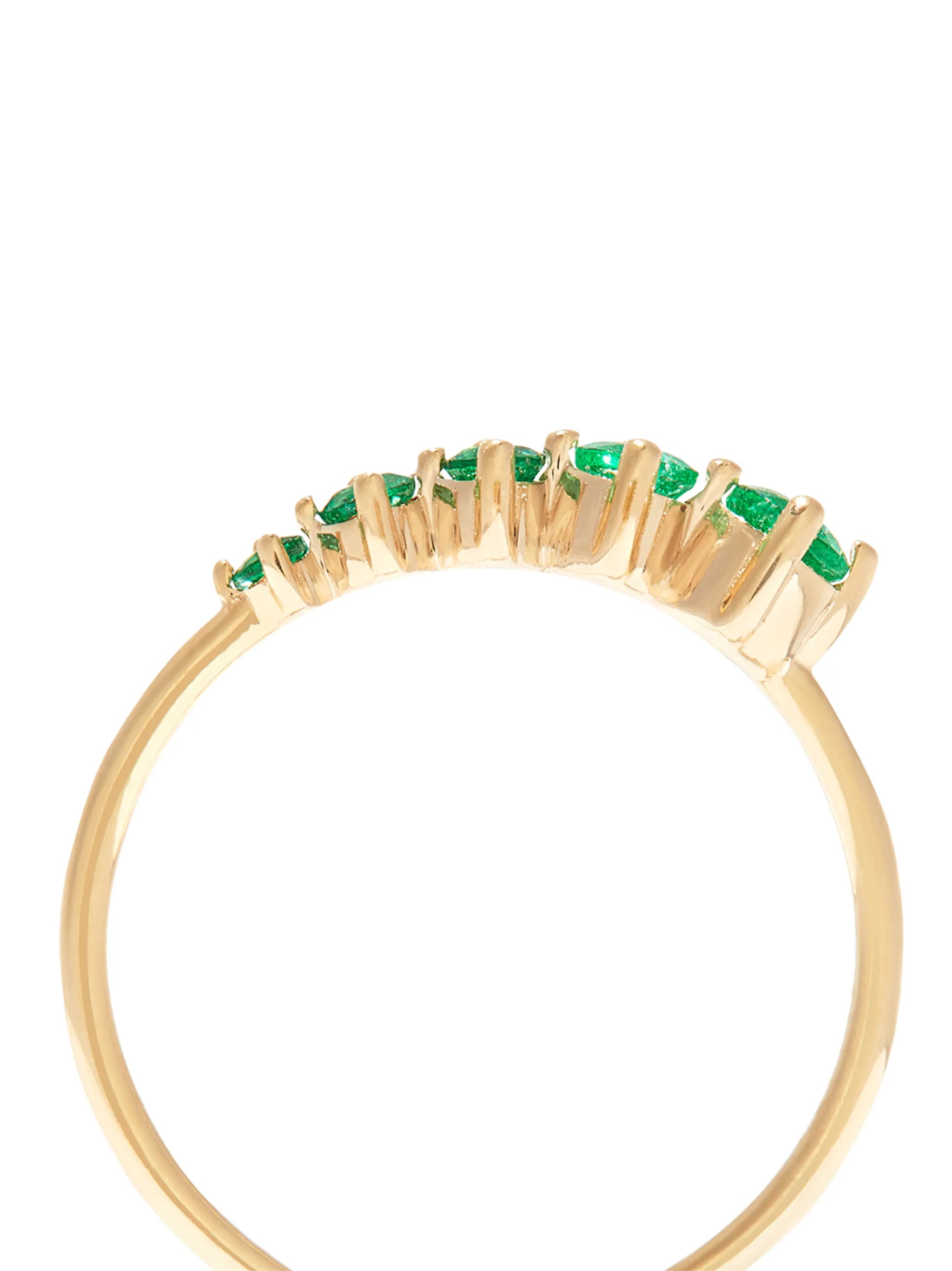 14CT YG EMERALD GRADUATED STACKING RING
