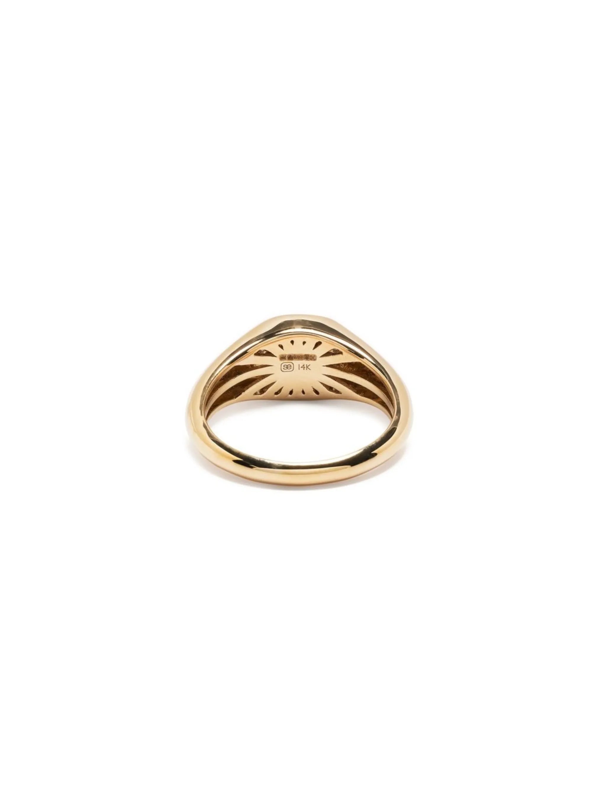 14kt yellow gold Evil Eye diamond singet ring