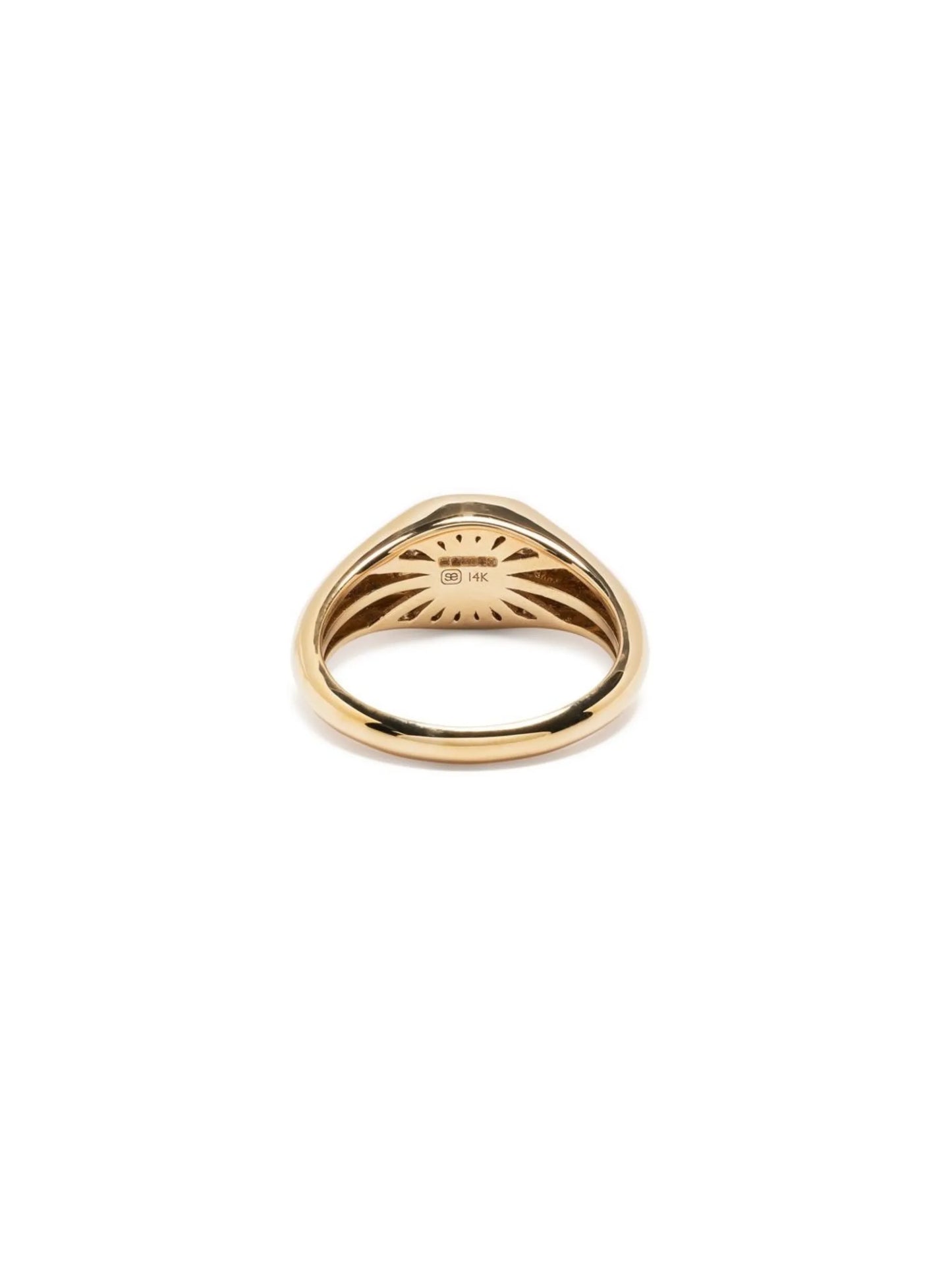 14kt yellow gold Evil Eye diamond singet ring