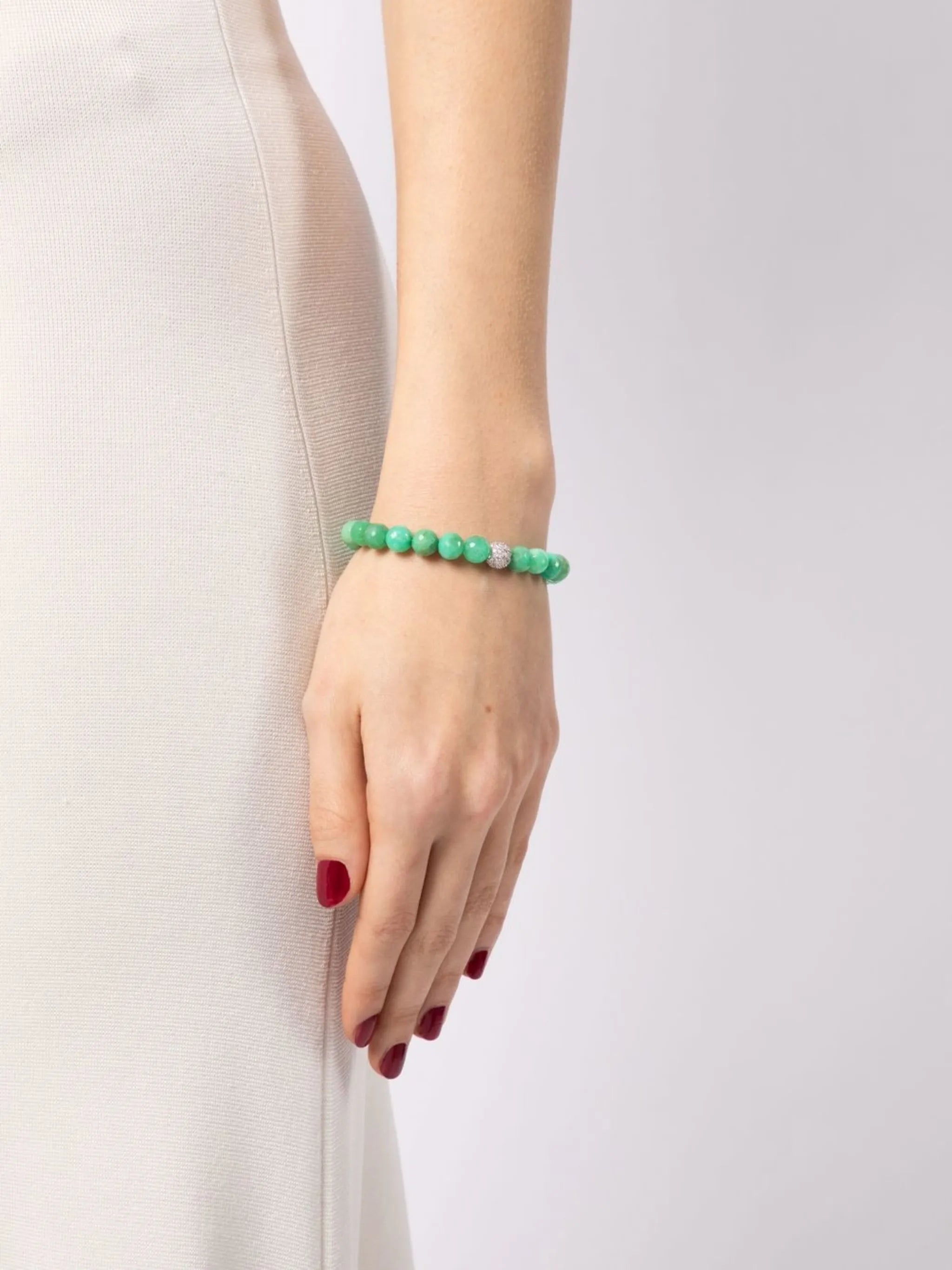 14kt white gold beaded bracelet