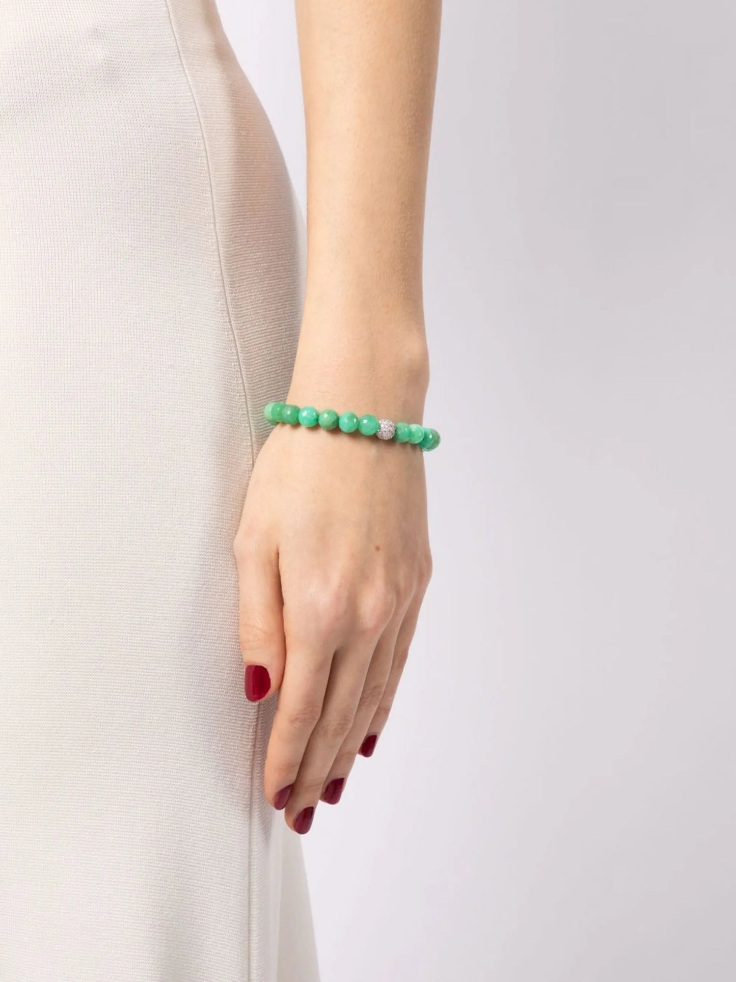 14kt white gold beaded bracelet