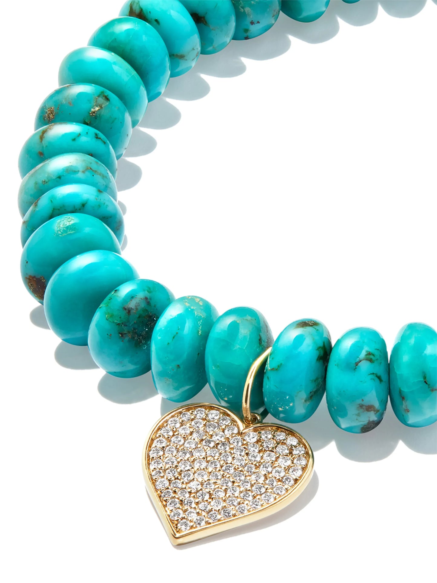 14kt yellow gold turquoise and diamond charm bracelet
