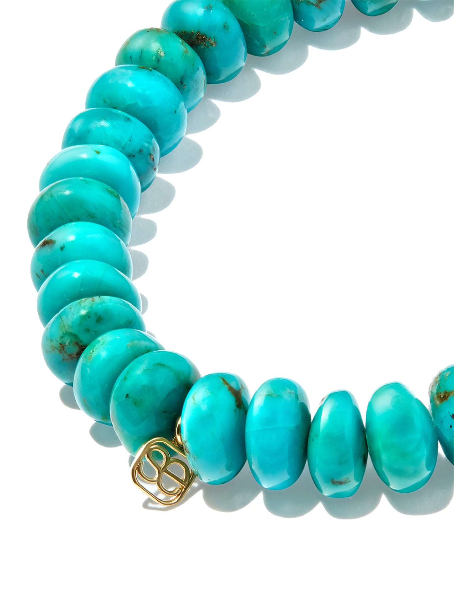 14kt yellow gold turquoise and diamond charm bracelet