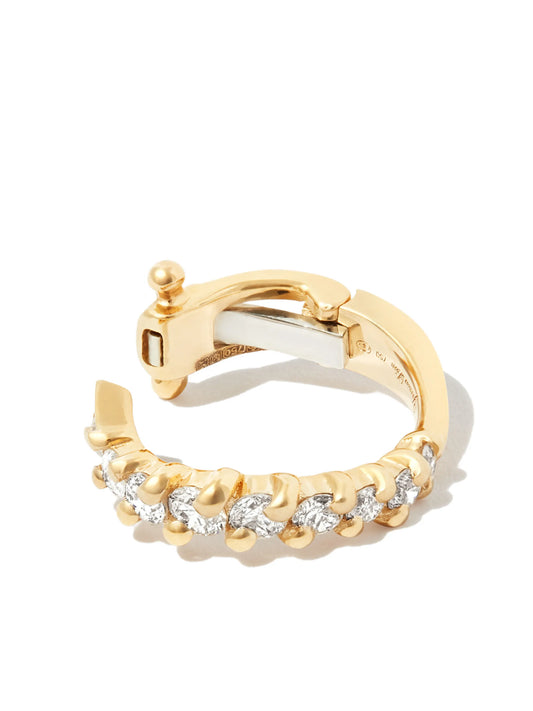 18kt yellow gold diamond hoop earrings