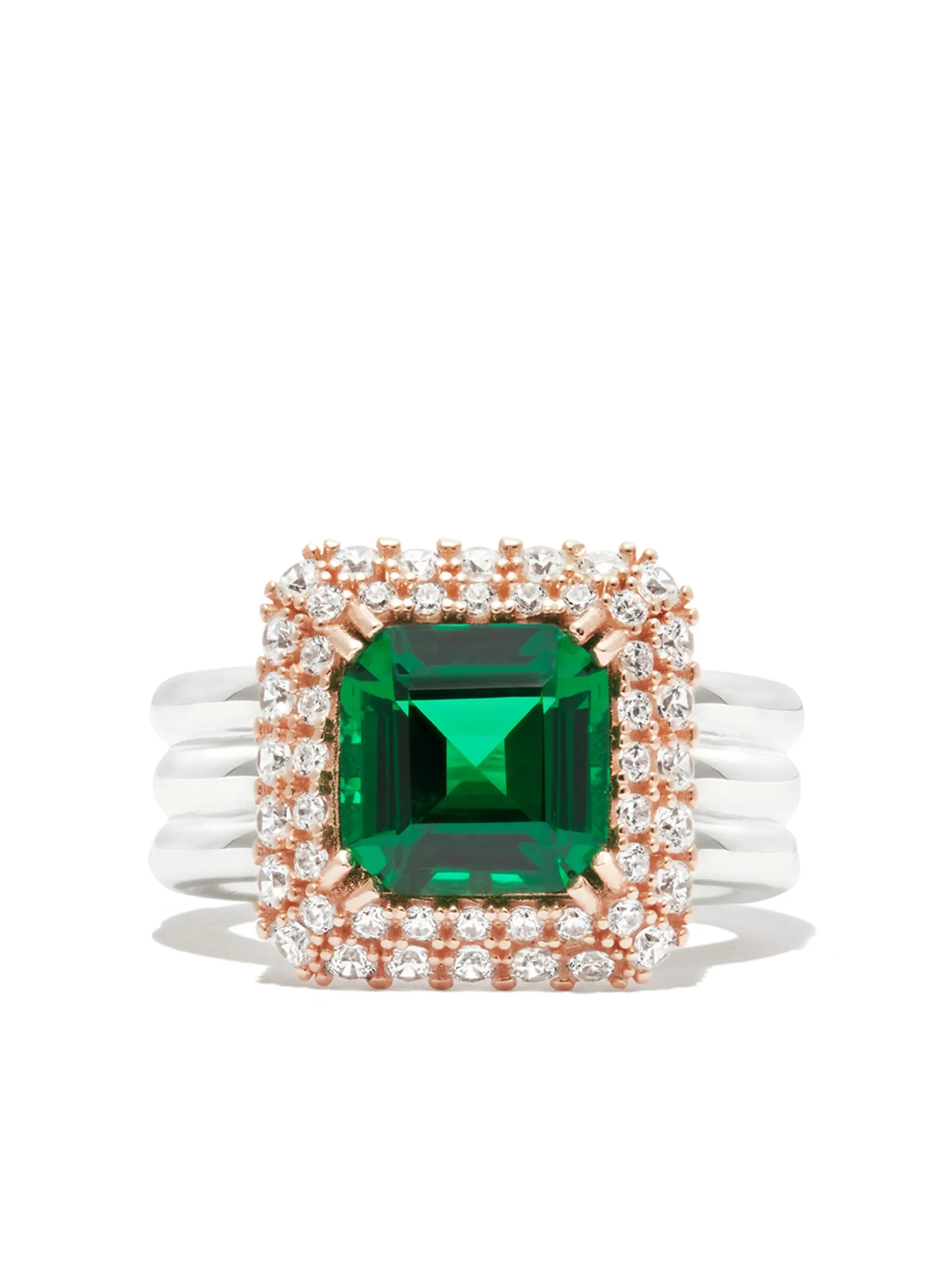 gold-plated crystal ring