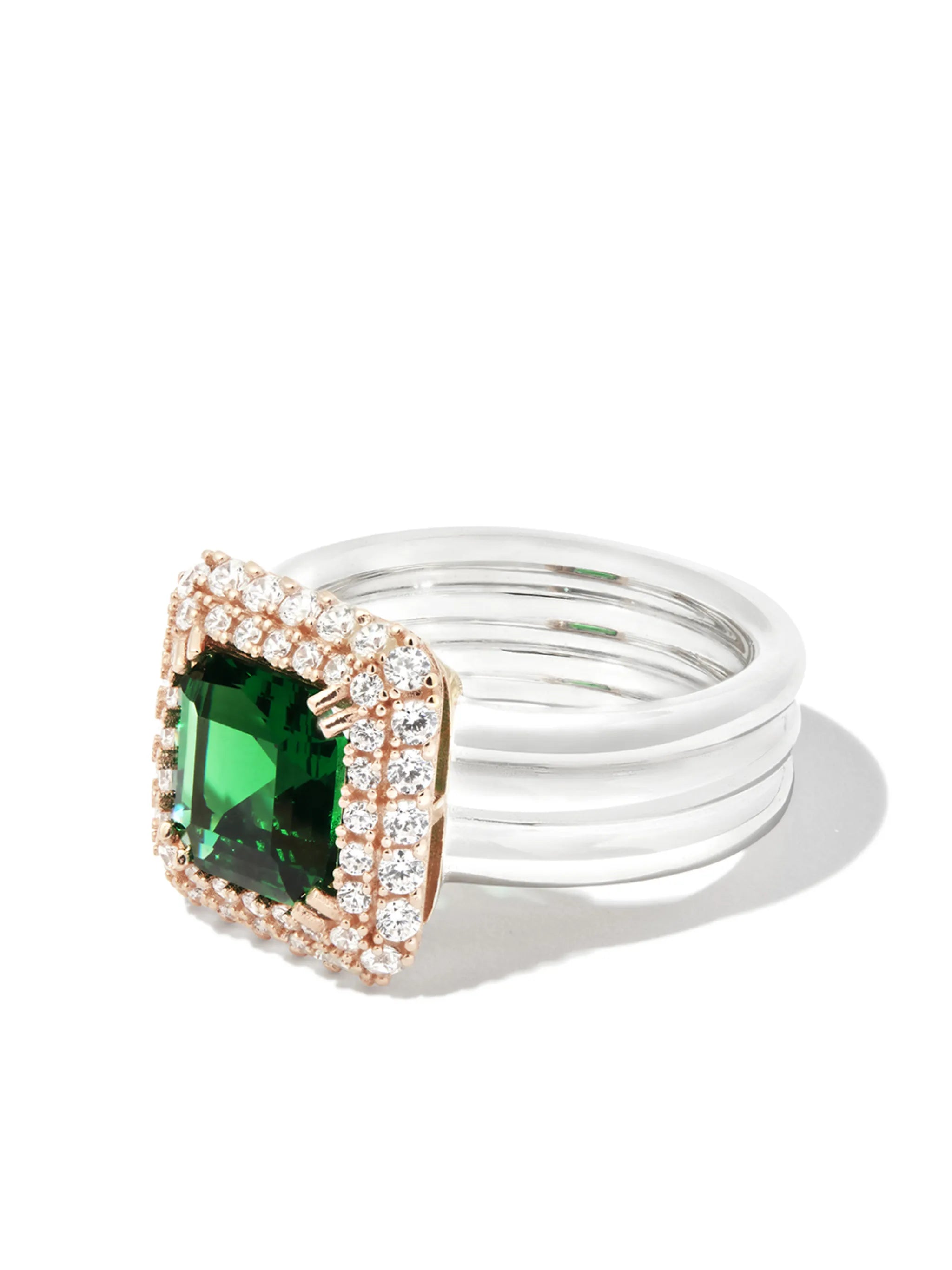 gold-plated crystal ring