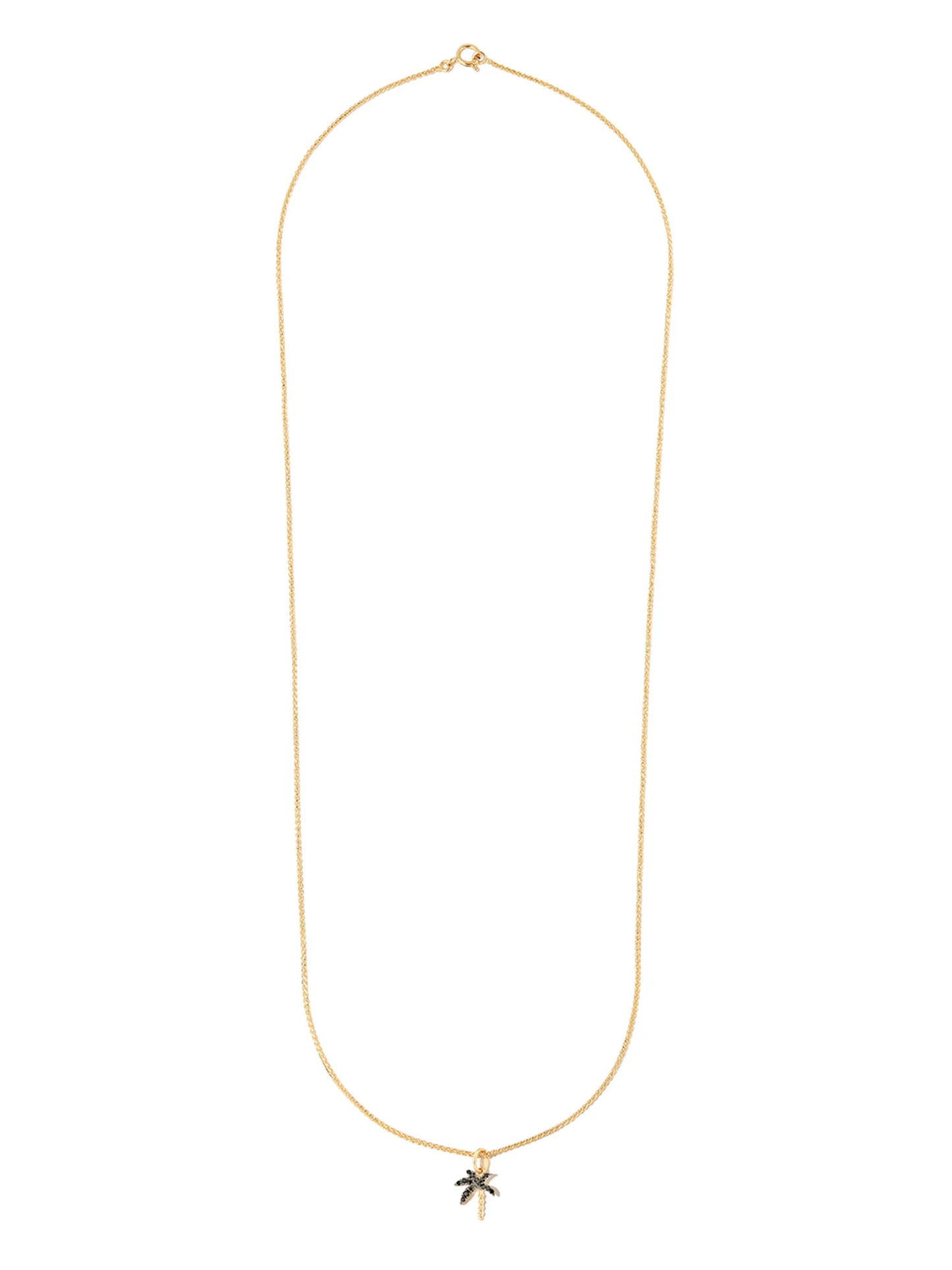 18kt yellow gold diamond palm tree necklace