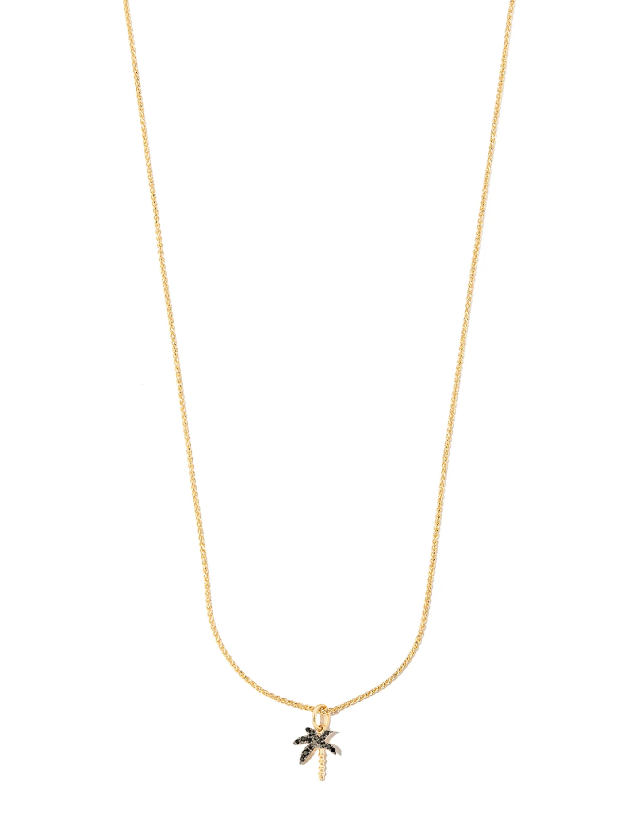 18kt yellow gold diamond palm tree necklace