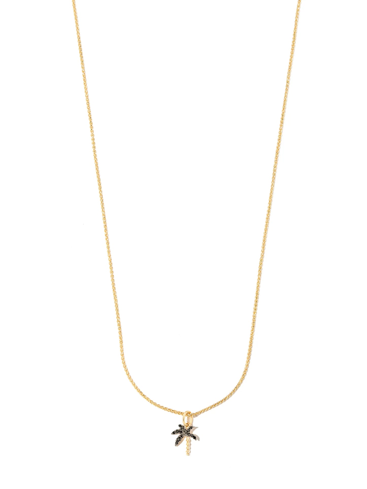 18kt yellow gold diamond palm tree necklace