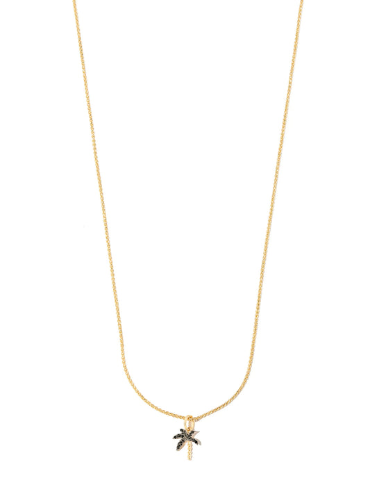 18kt yellow gold diamond palm tree necklace