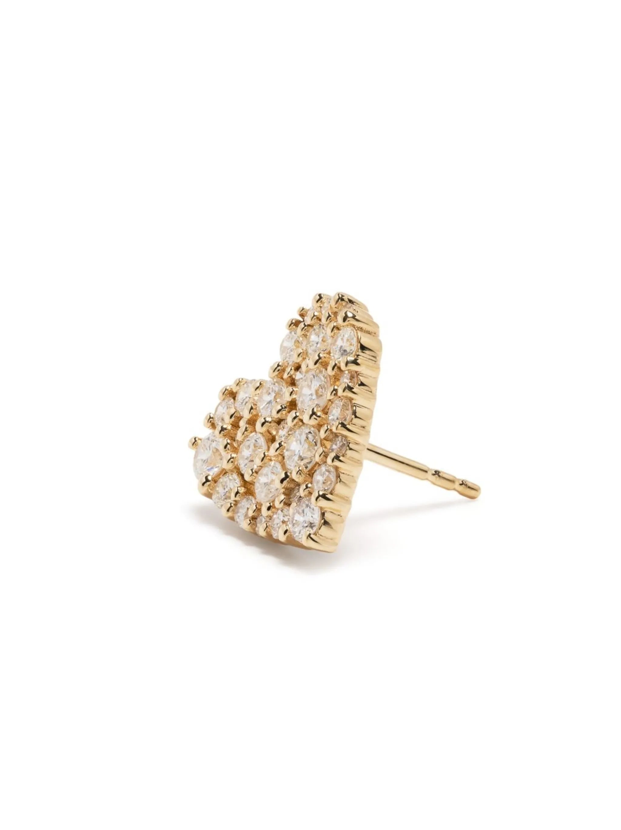 14kt yellow Cocktail Heart diamond earring