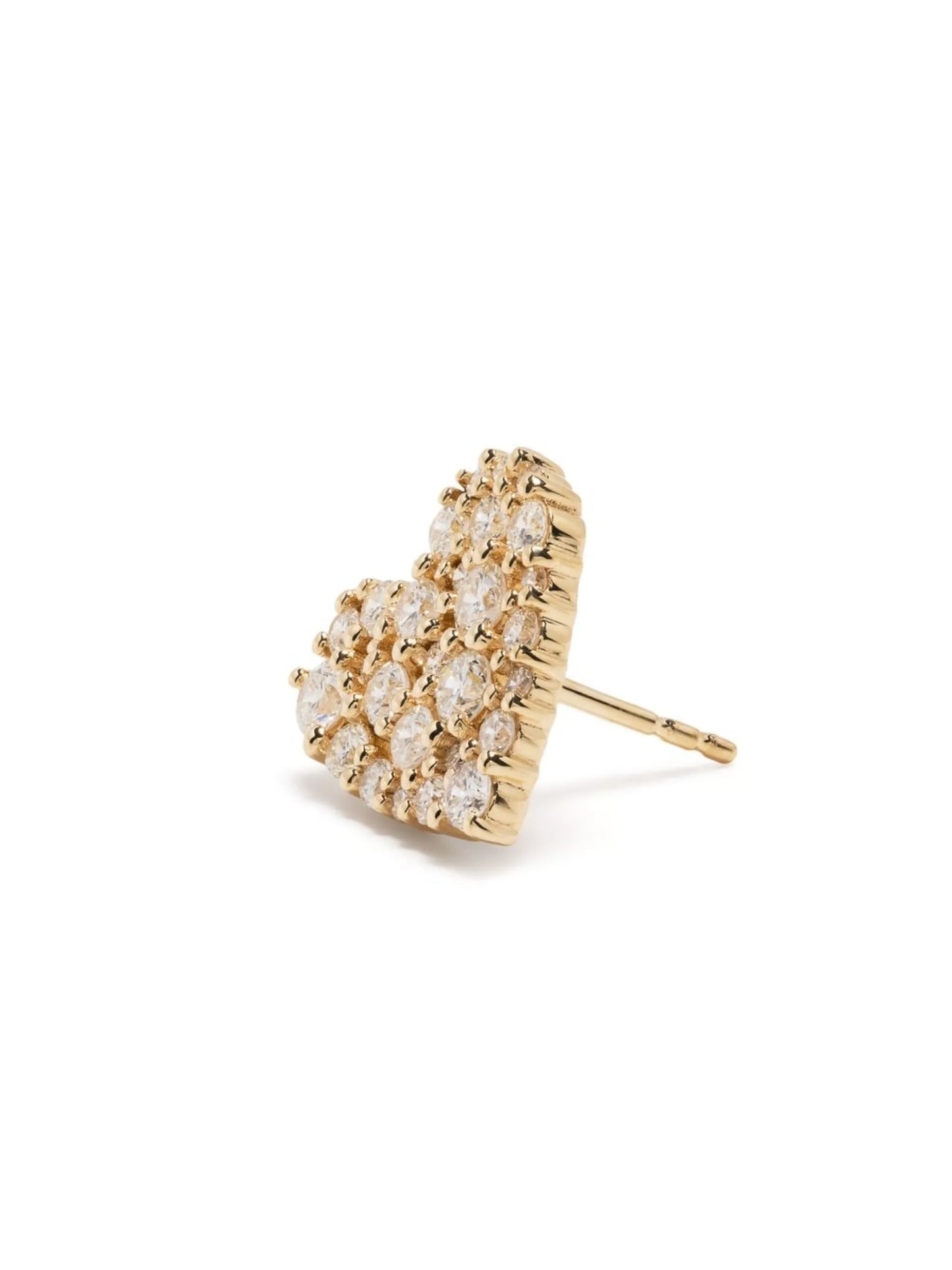 14kt yellow Cocktail Heart diamond earring