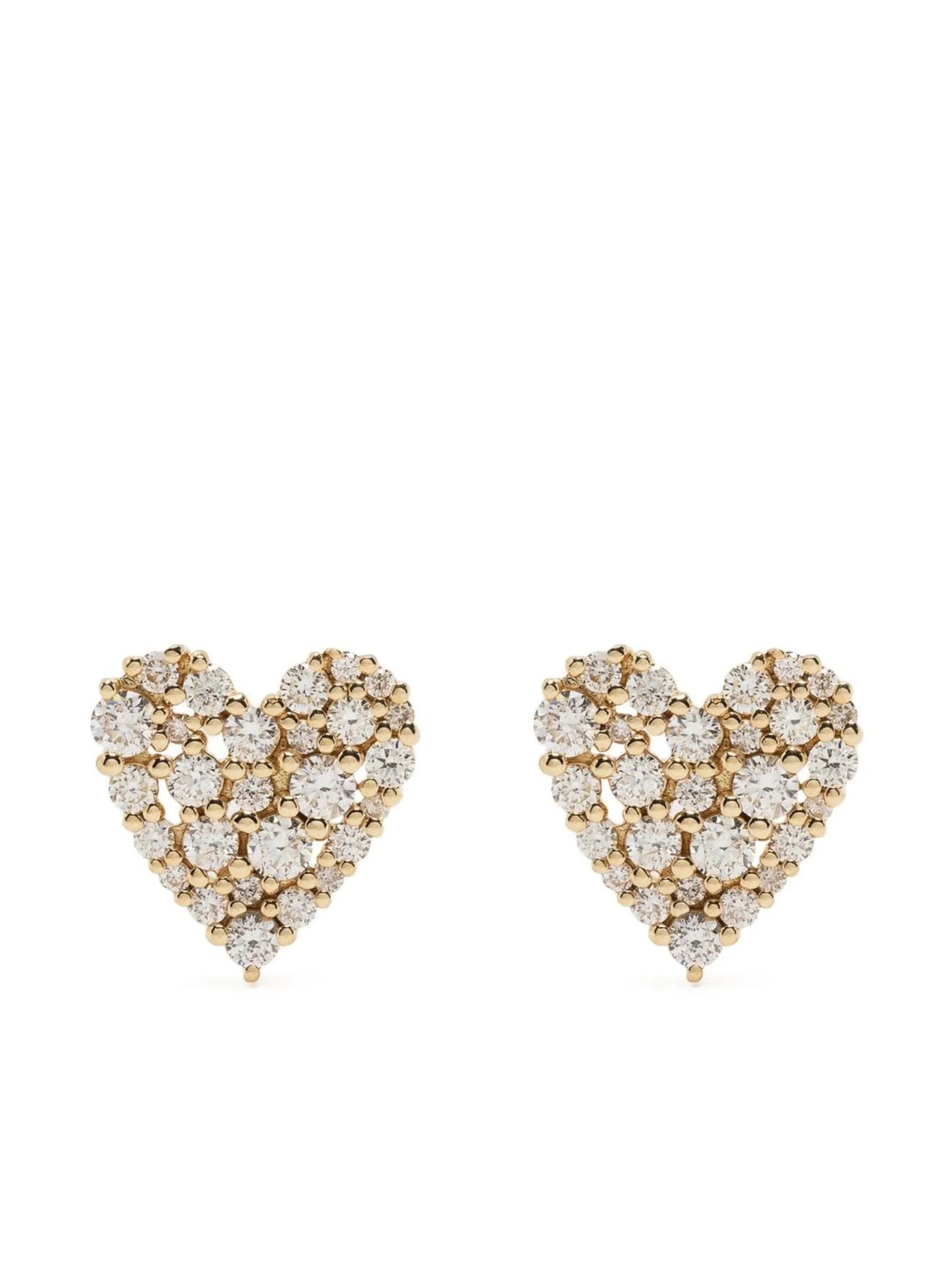 14kt yellow Cocktail Heart diamond earring