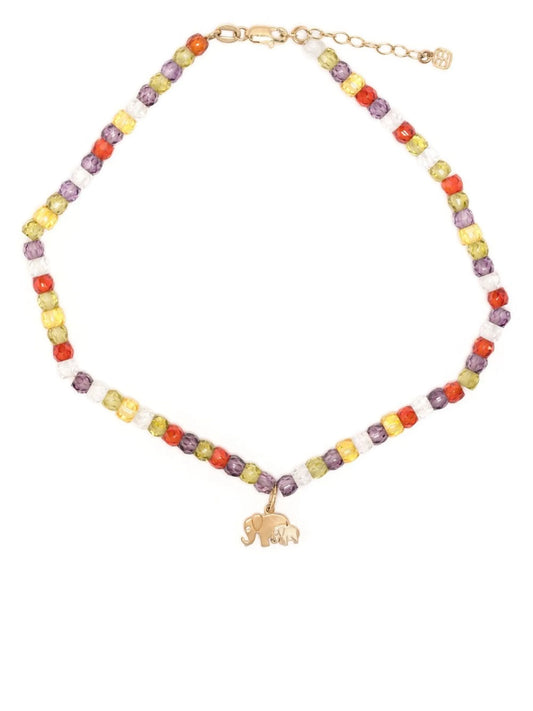 14kt yellow gold Elephant charm anklet
