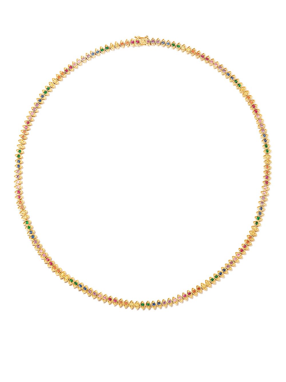 14kt yellow gold sapphire eternity necklace
