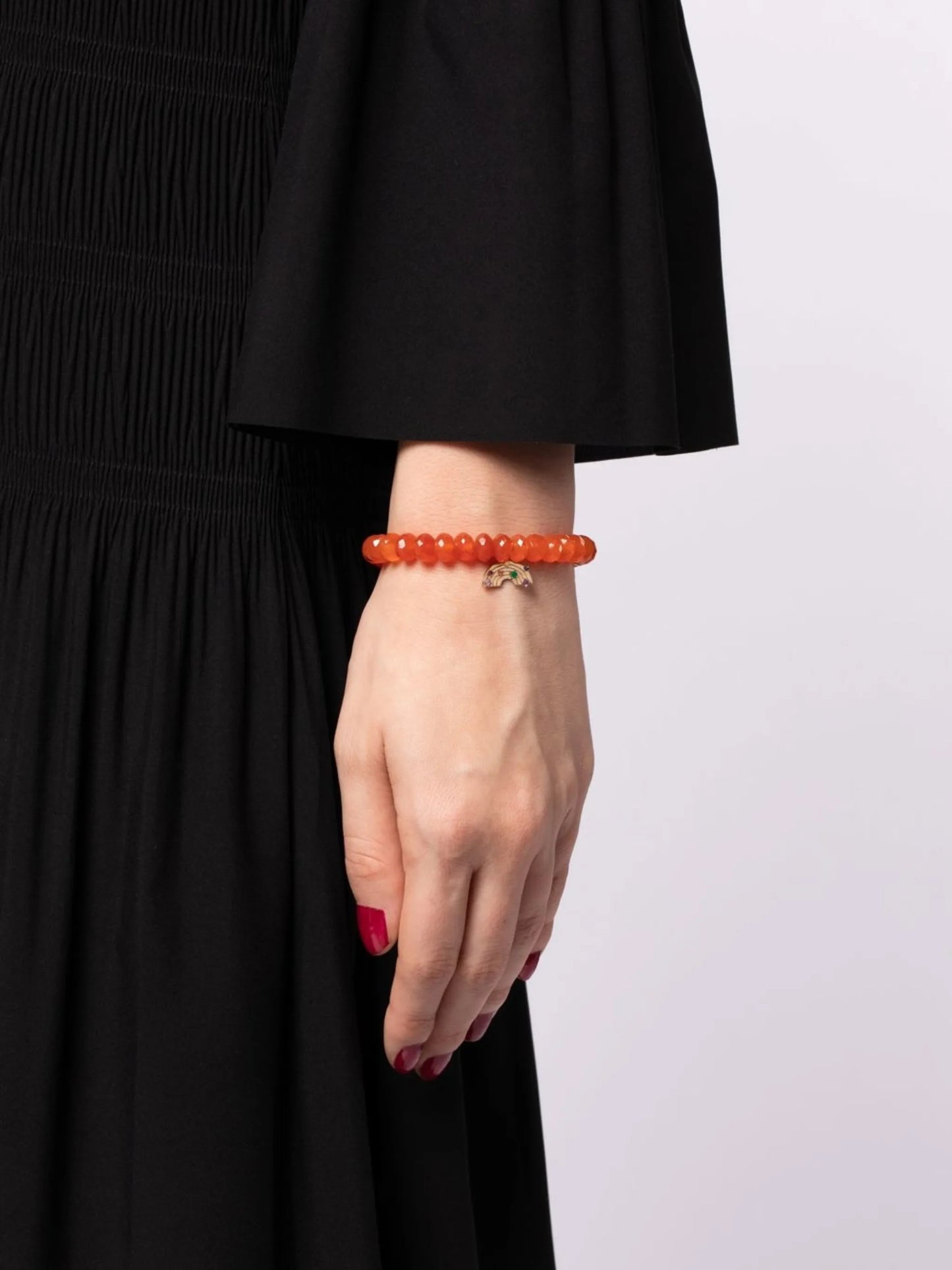 14kt yellow gold Rainbow charm carnelian bracelet